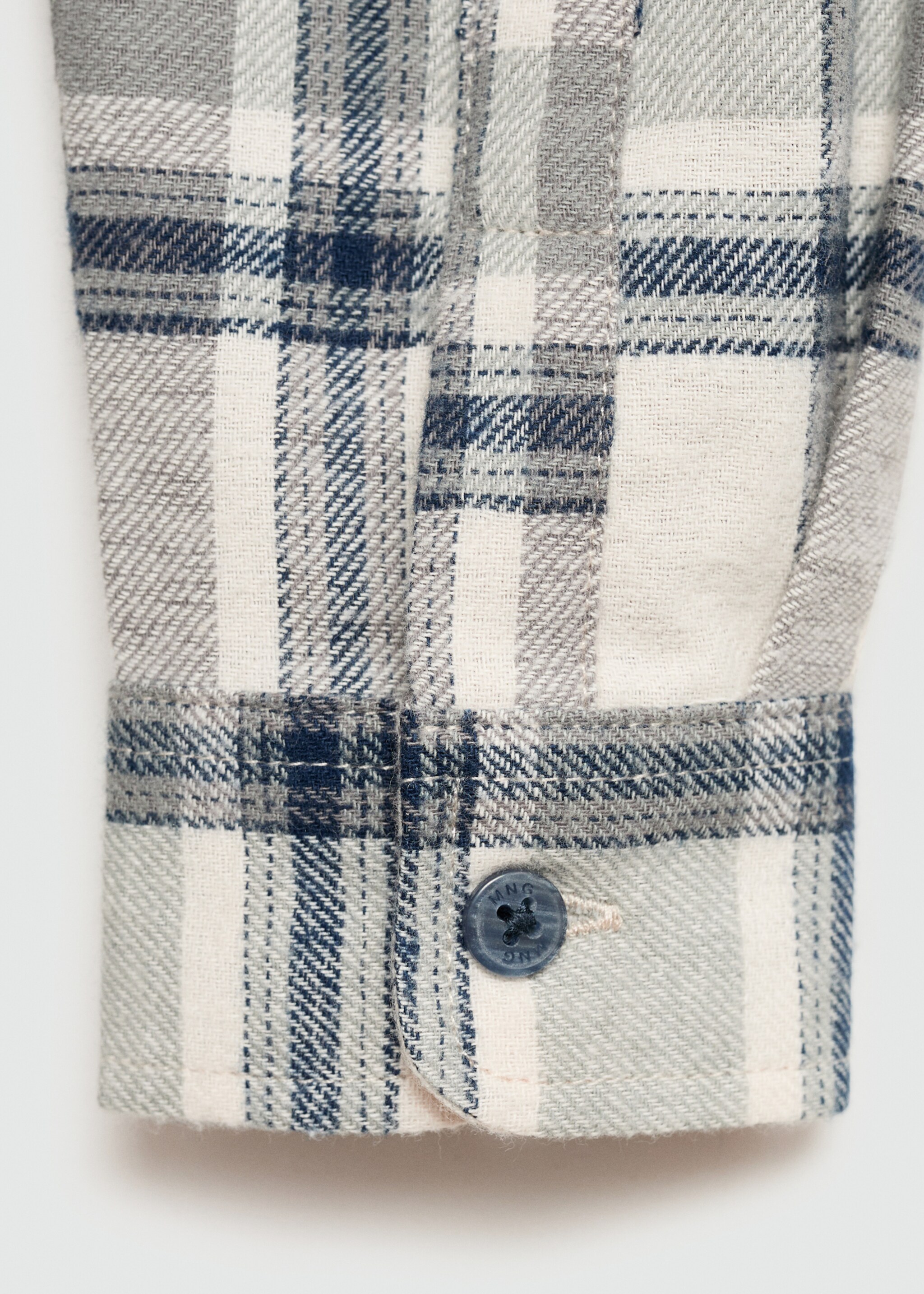 Camisa algodón cuadros - Detalle del artículo 0, Crudo. Ref: 77055981-00.