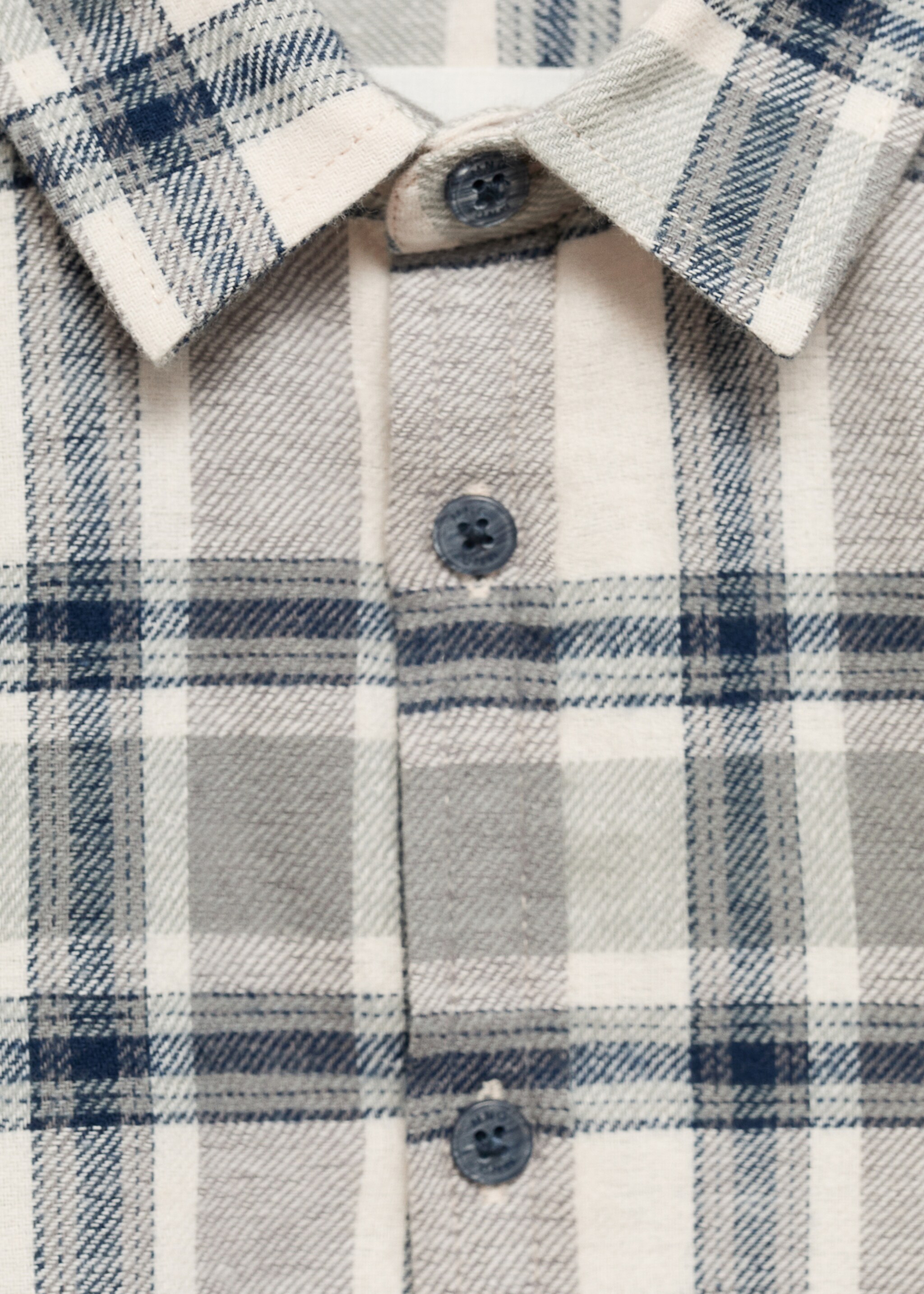 Camisa algodón cuadros - Detalle del artículo 8, Crudo. Ref: 77055981-00.