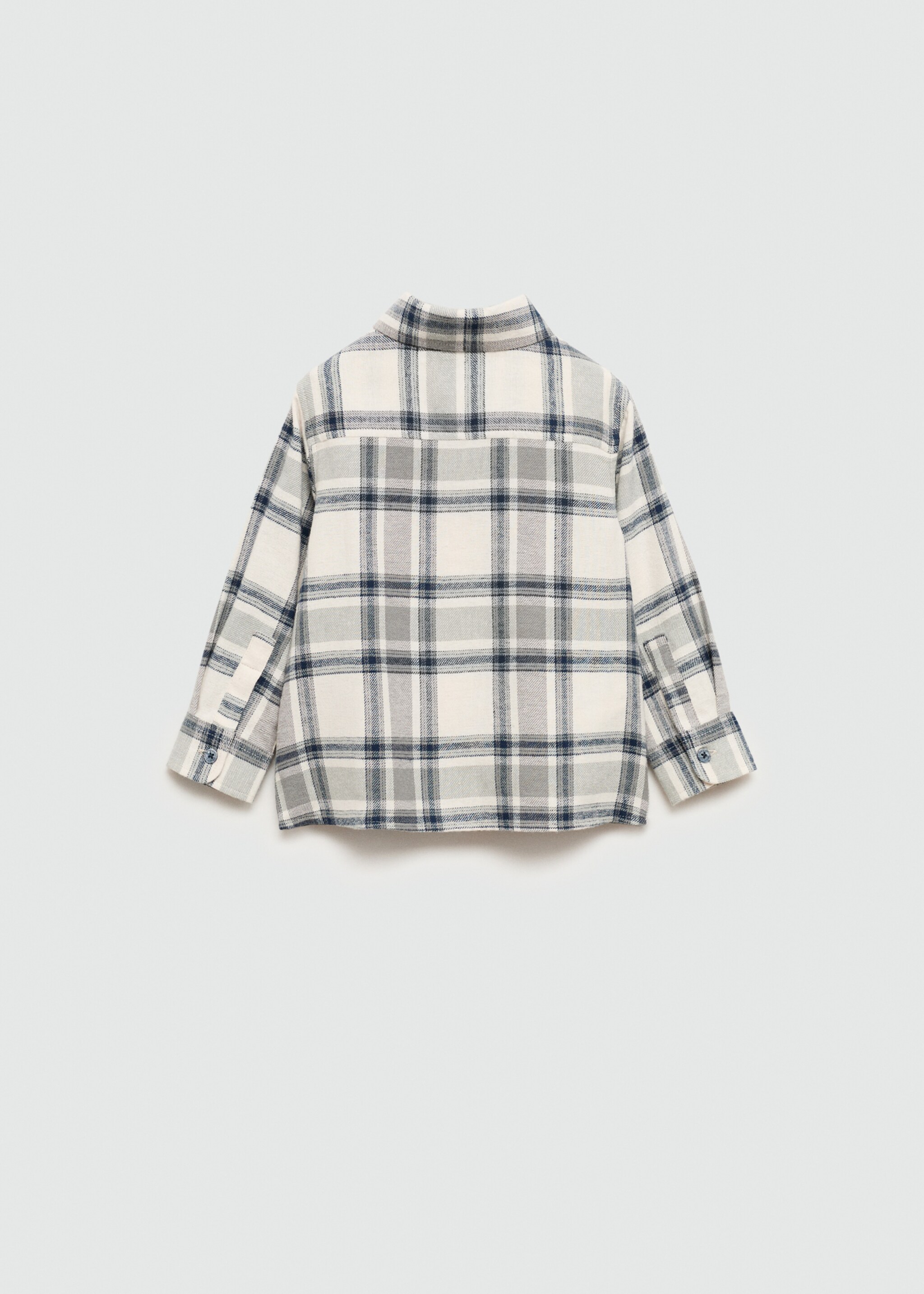 Camisa algodón cuadros - Reverso del artículo, Crudo. Ref: 77055981-00.