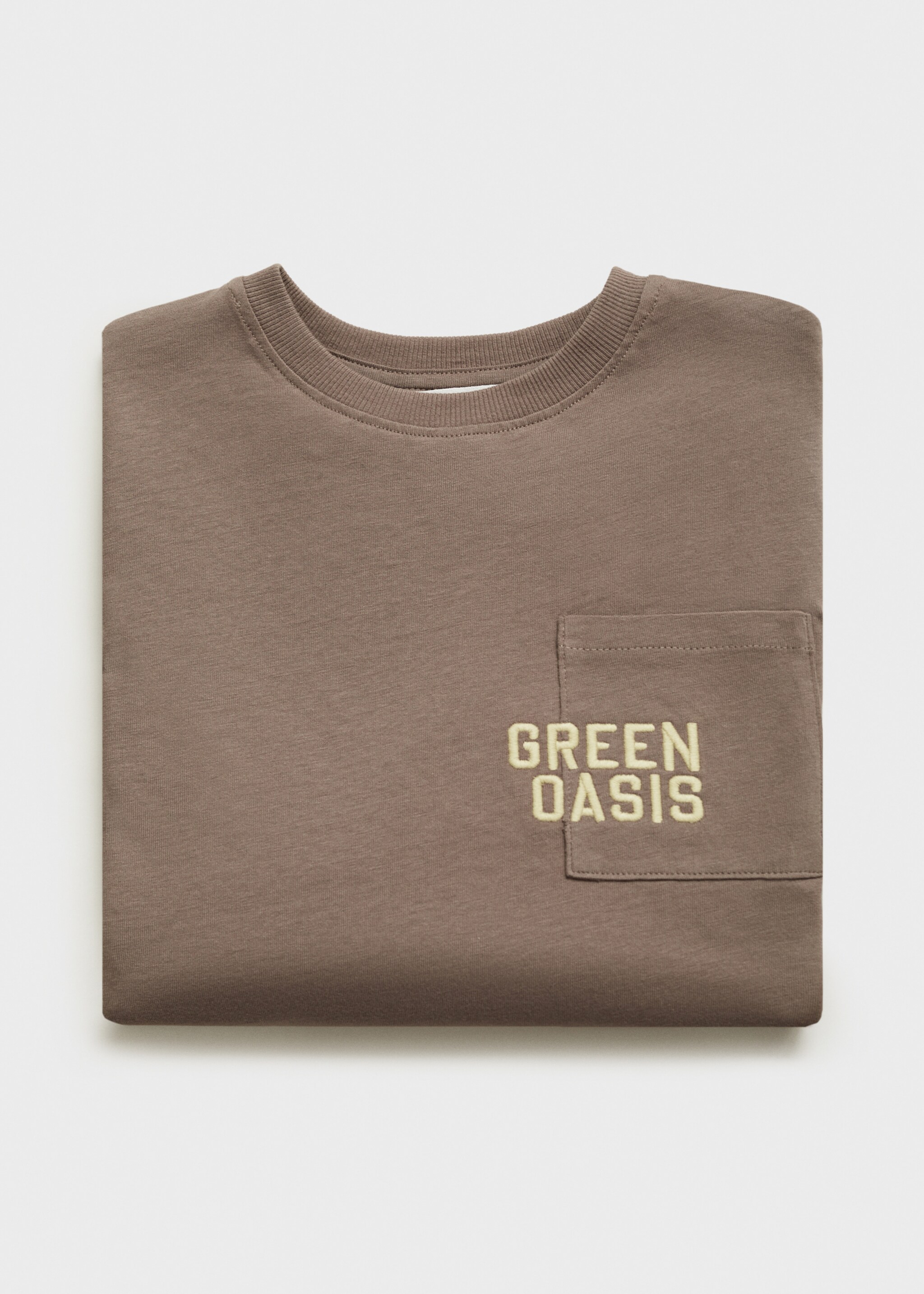 Embroidered long-sleeved t-shirt - Details of the article 0, Medium Brown. Ref: 77055982-00.