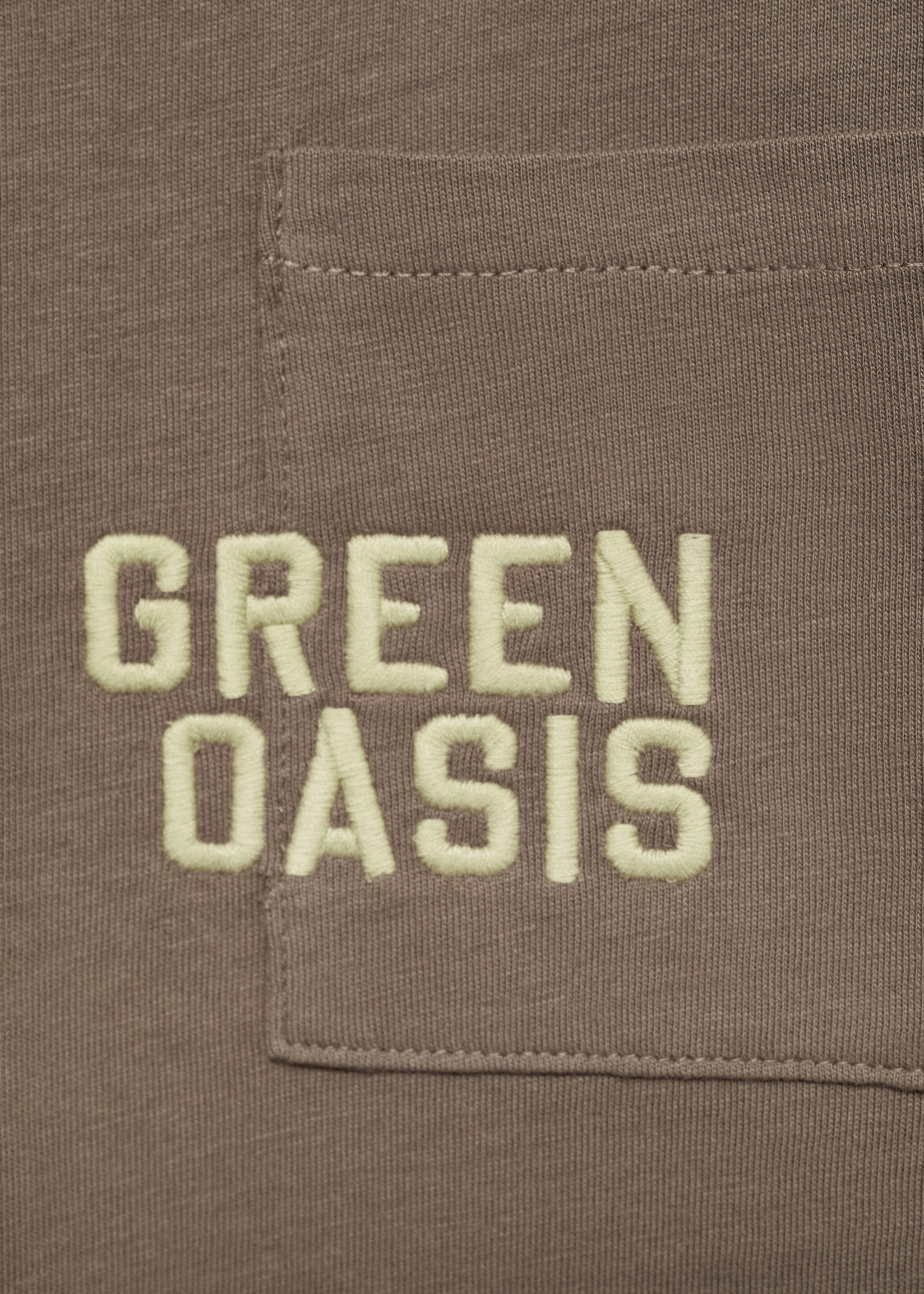 Embroidered long-sleeved t-shirt - Details of the article 8, Medium Brown. Ref: 77055982-00.