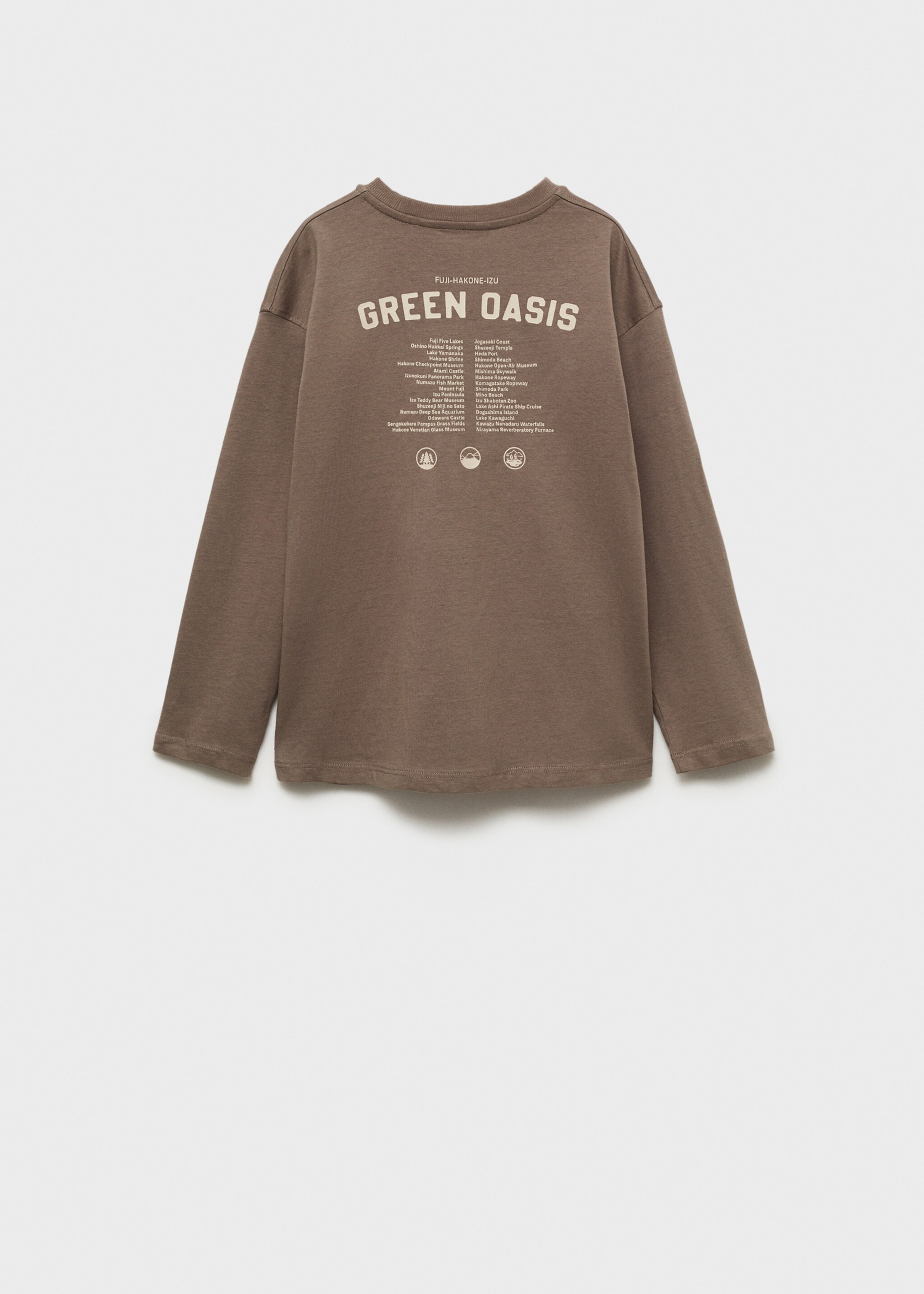 Embroidered long-sleeved t-shirt - Reverse of the article, Medium Brown. Ref: 77055982-00.