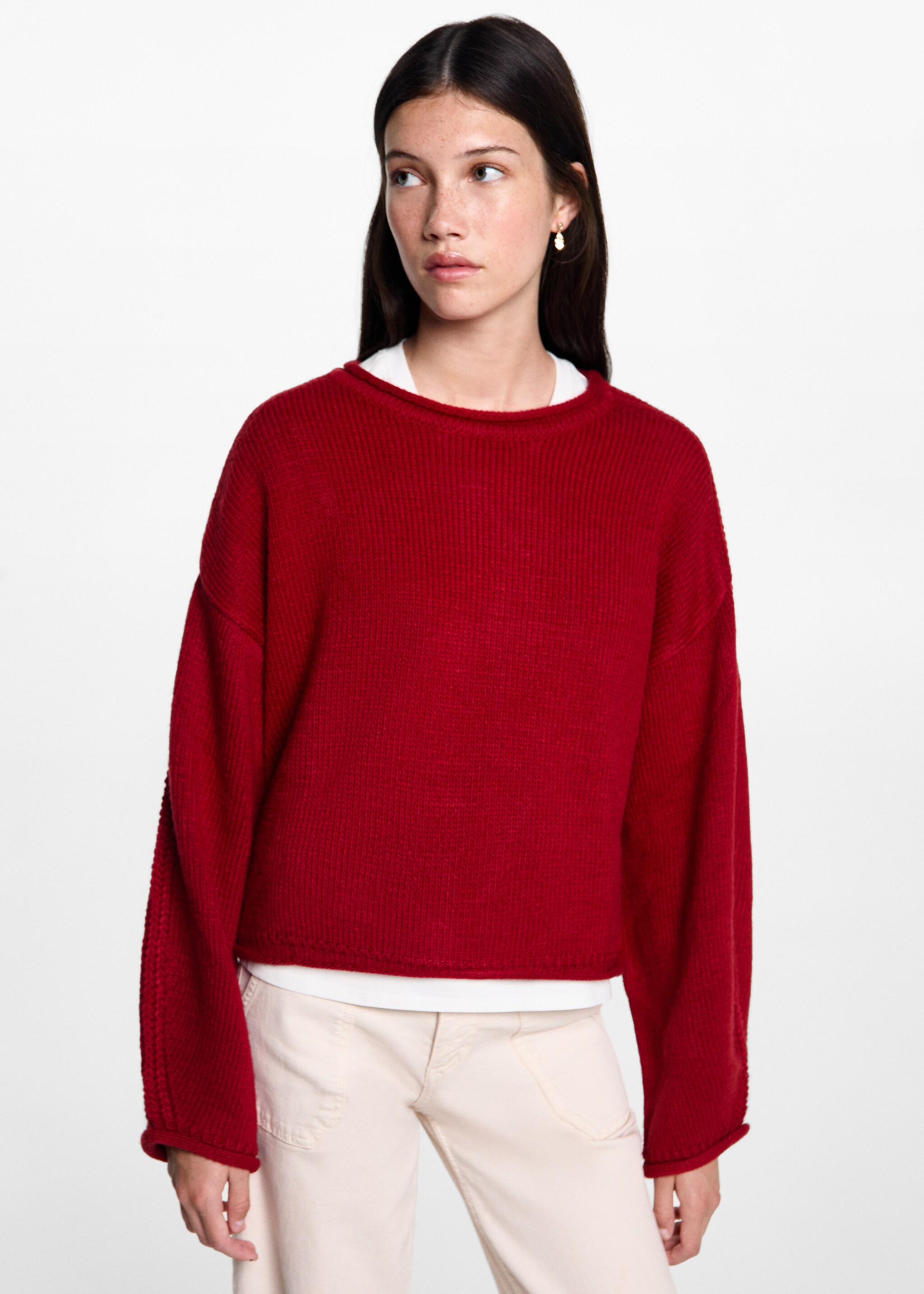 Jersey punto - Plano medio, Rojo. Ref: 77055983-00.