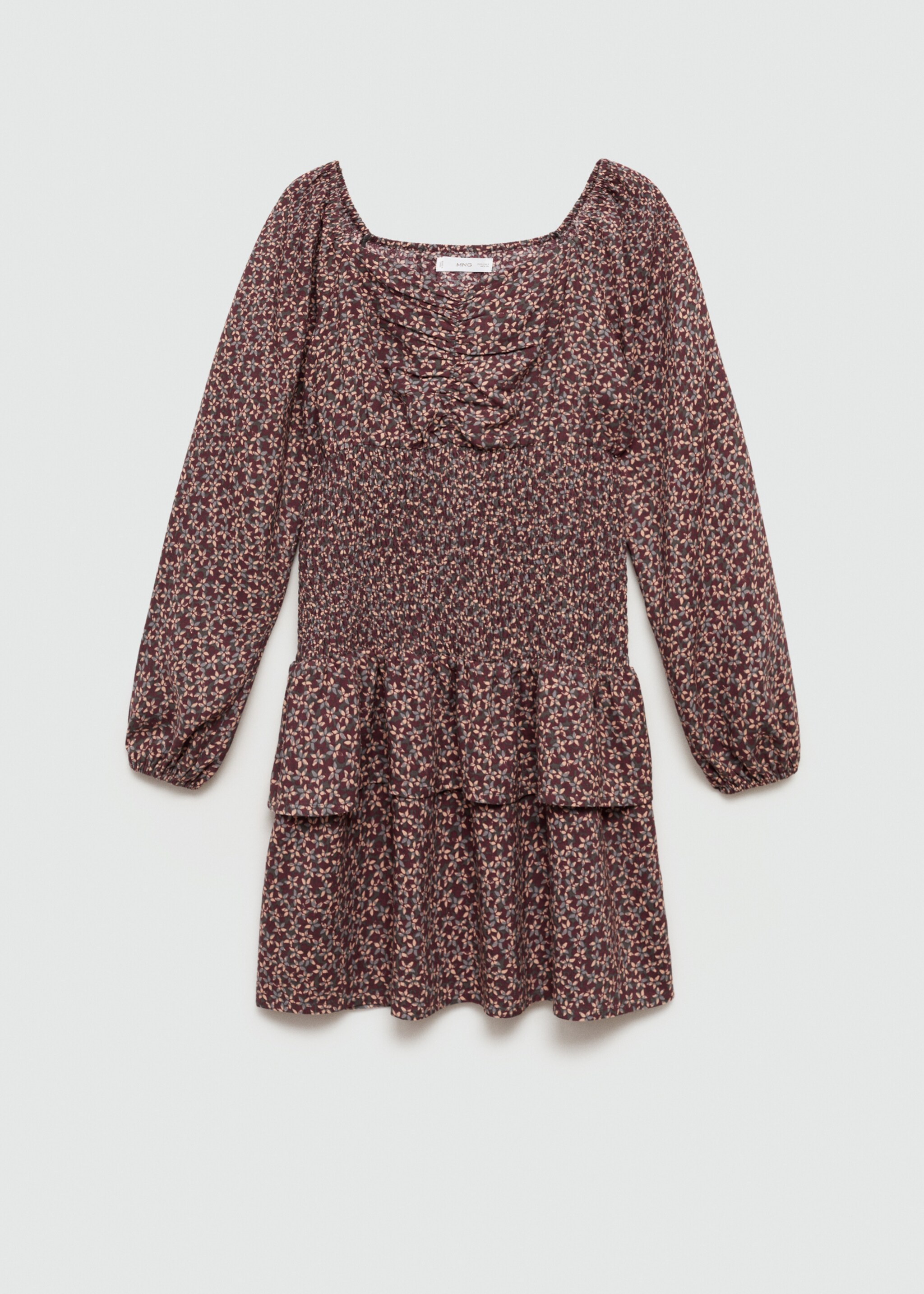 Vestido floral folhos - Artigo sem modelo, Bordeaux. Ref: 77055987-00.