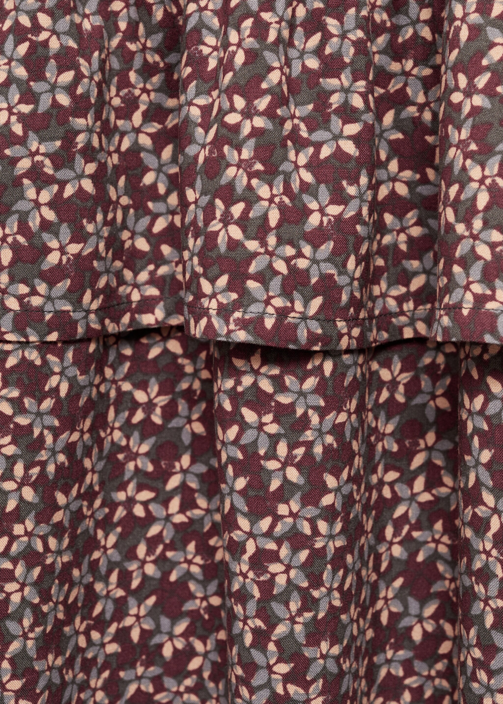 Vestido floral folhos - Pormenor do artigo 0, Bordeaux. Ref: 77055987-00.