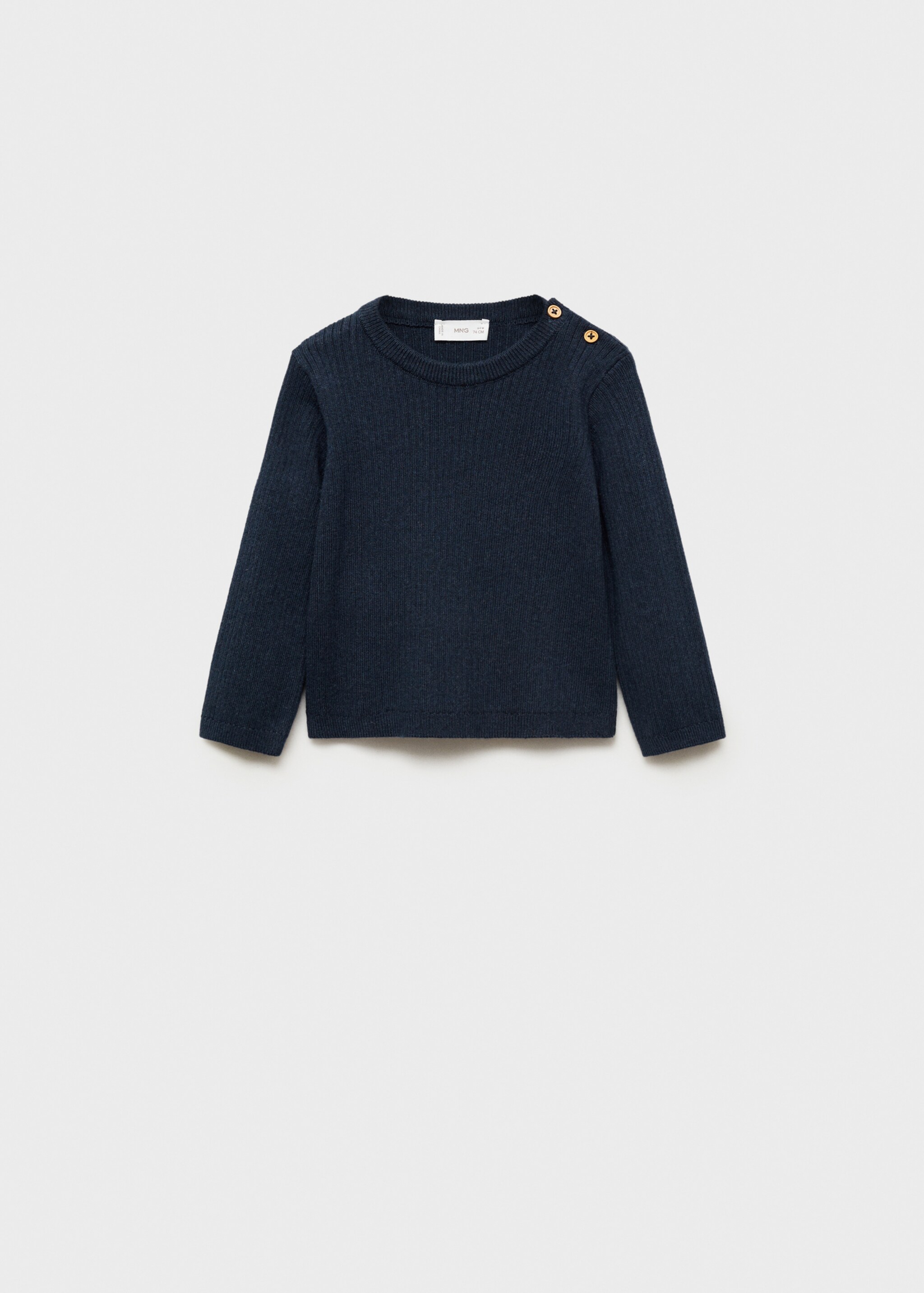 Ribbed knit sweater - Article without model, Dark Navy. Ref: 77055995-00.