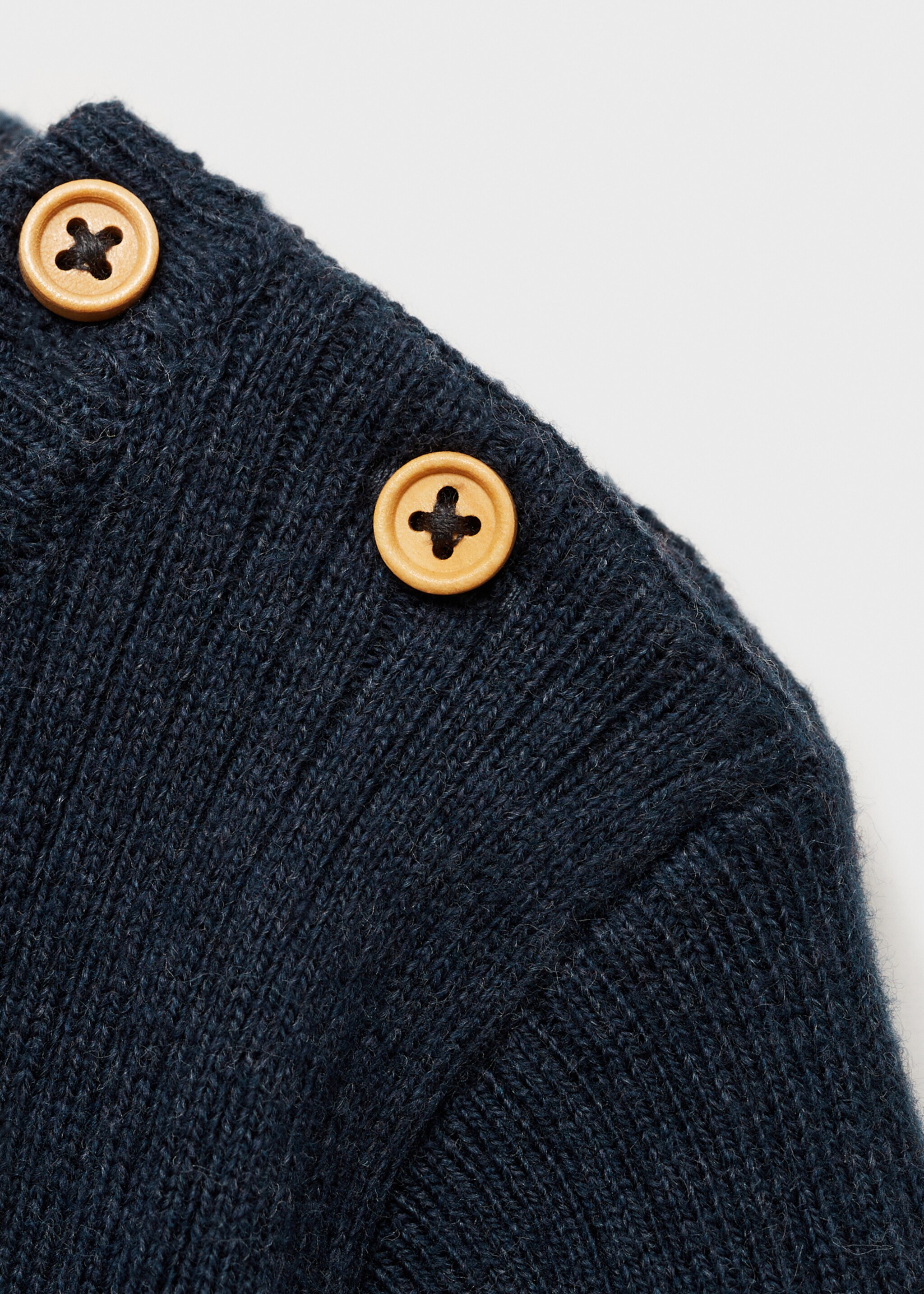 Ribbed knit sweater - Details of the article 8, Dark Navy. Ref: 77055995-00.