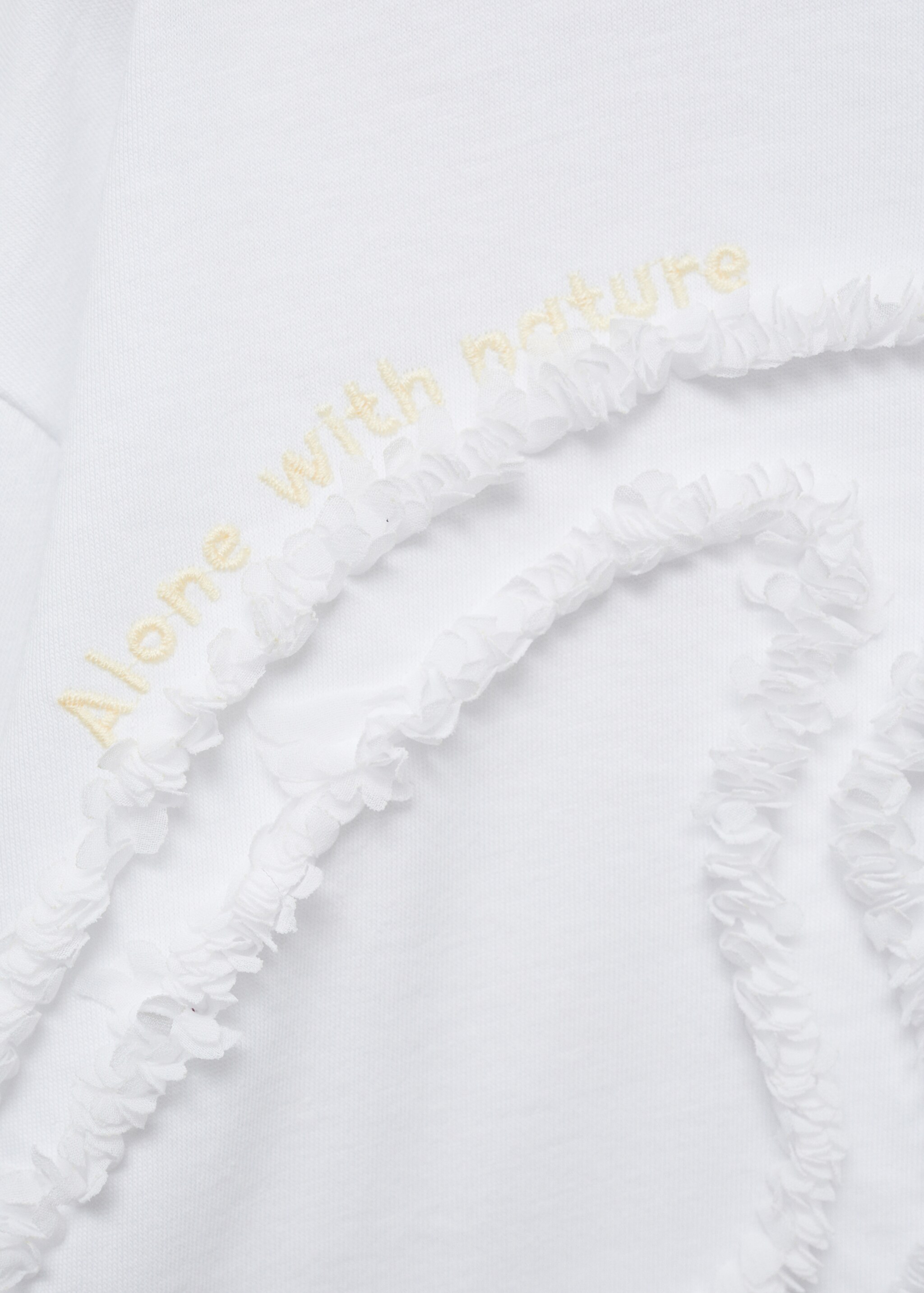 Camiseta detalles bordados - Detalle del artículo 0, Blanco roto. Ref: 77056006-00.