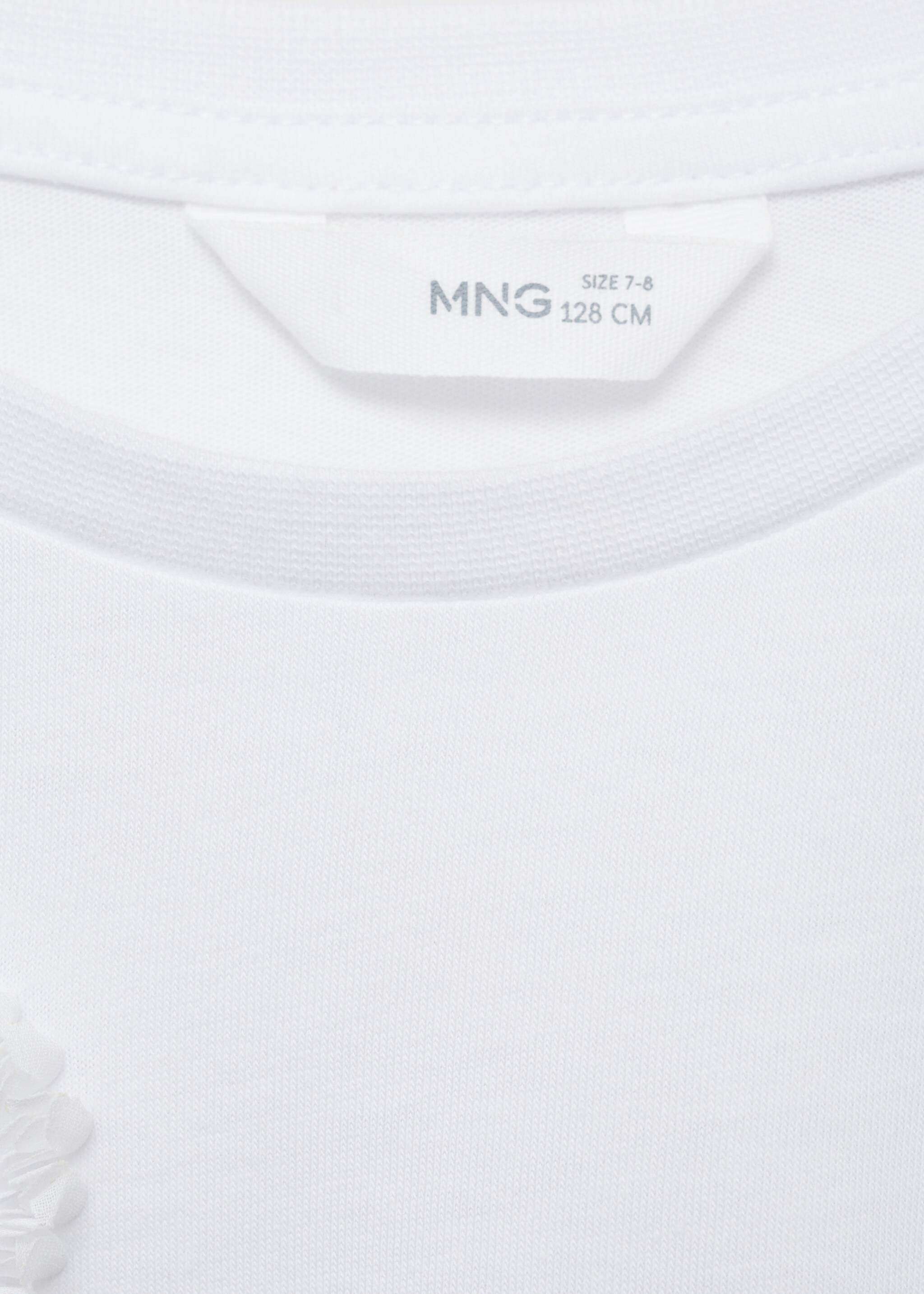 Camiseta detalles bordados - Detalle del artículo 8, Blanco roto. Ref: 77056006-00.