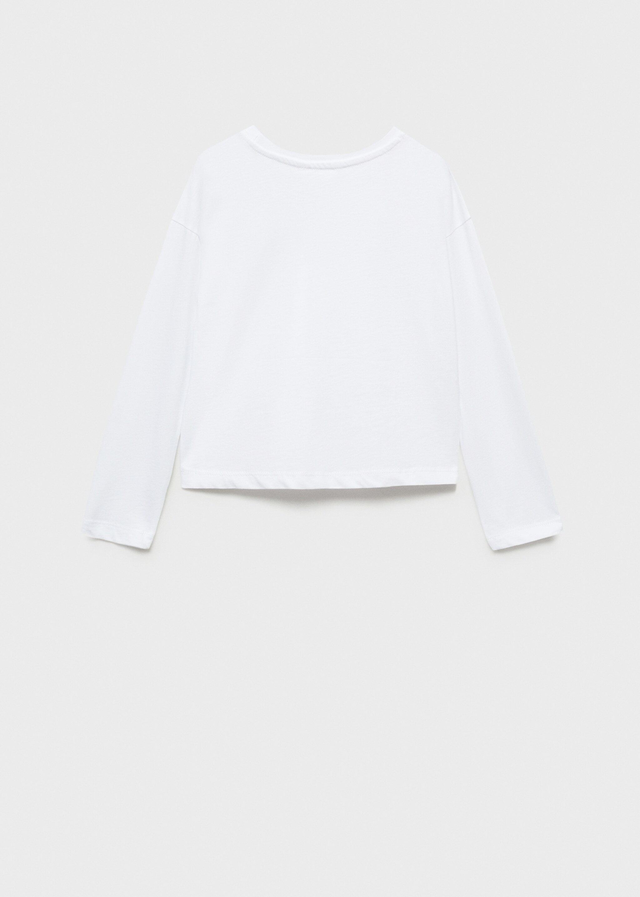 Camiseta detalles bordados - Reverso del artículo, Blanco roto. Ref: 77056006-00.