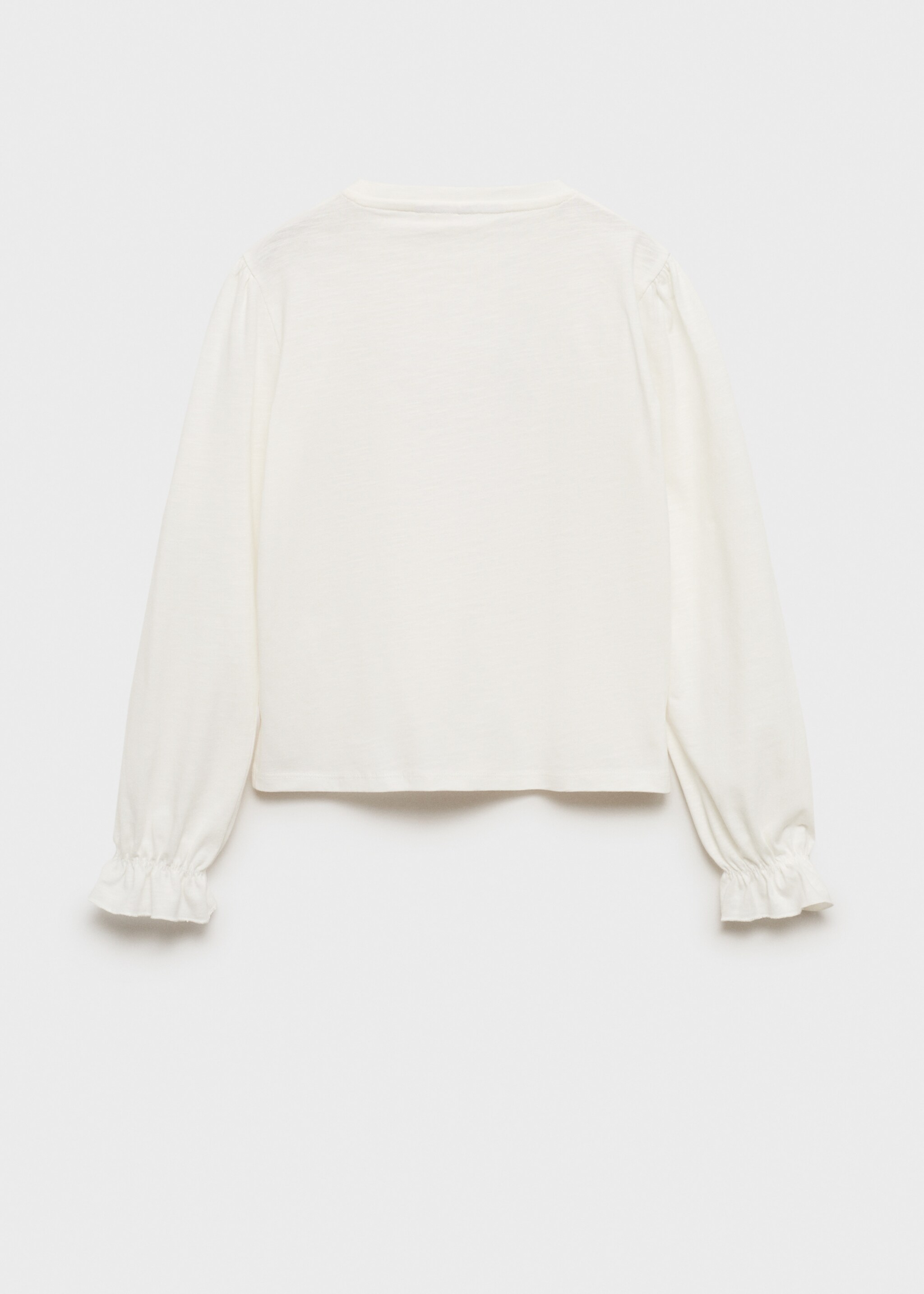 T-shirt manches longues imprimé - Verso de l’article, Blanc cassé. Ref: 77056338-00.