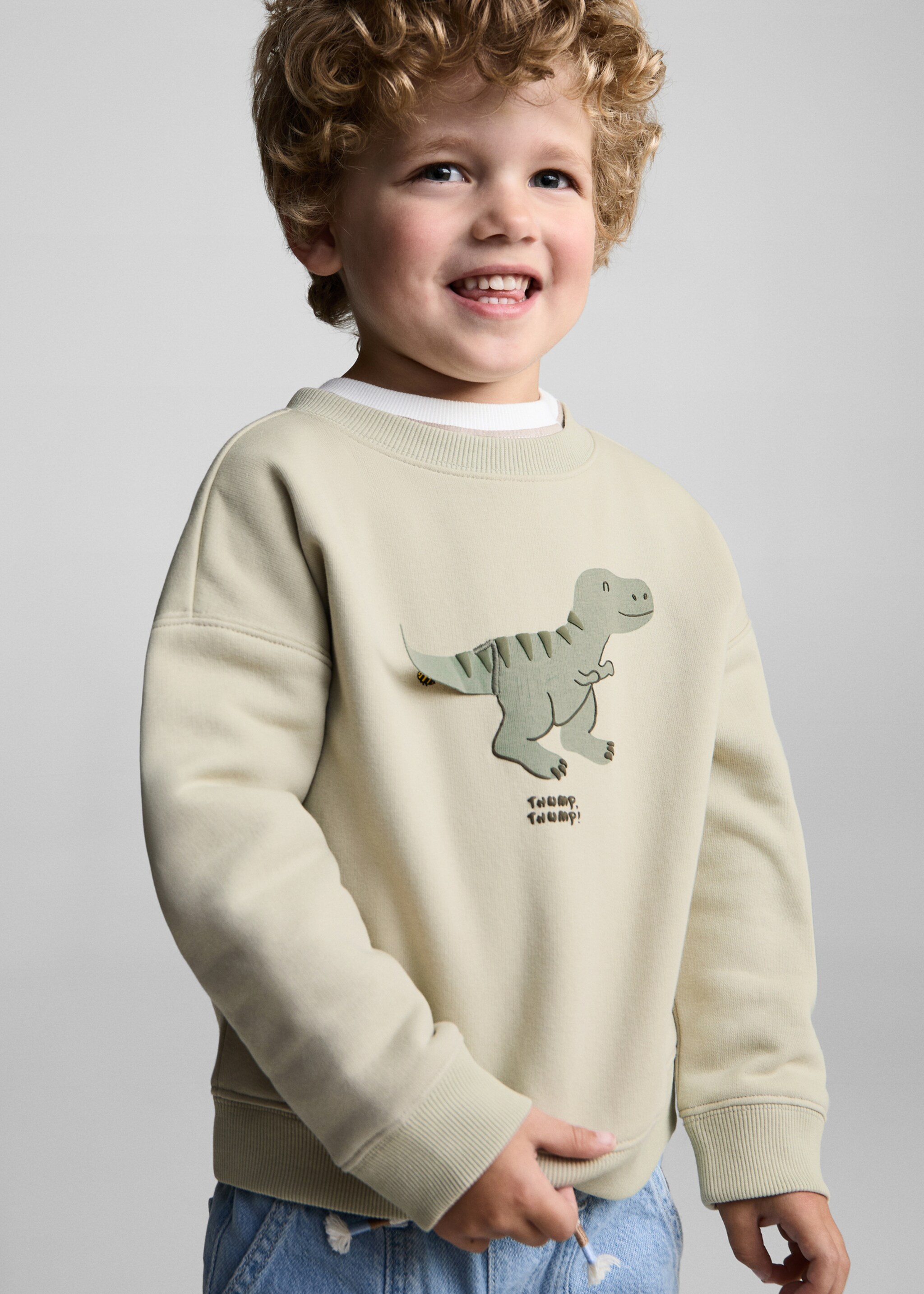Sweat-shirt imprimé animé - Plan moyen, Vert pastel. Ref: 77056340-00.