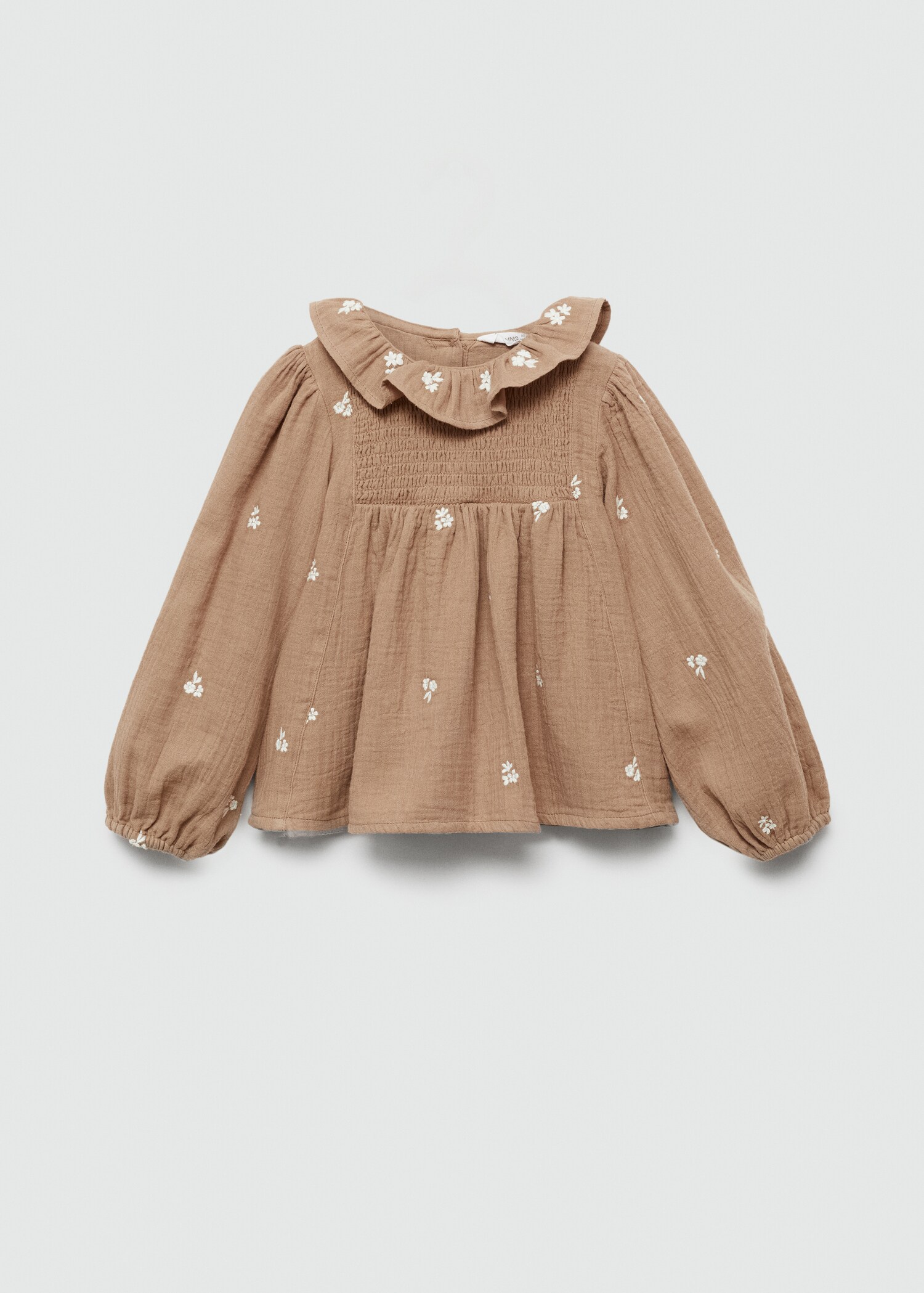 Bluse i bomull med broderier - Artikkel uten modell