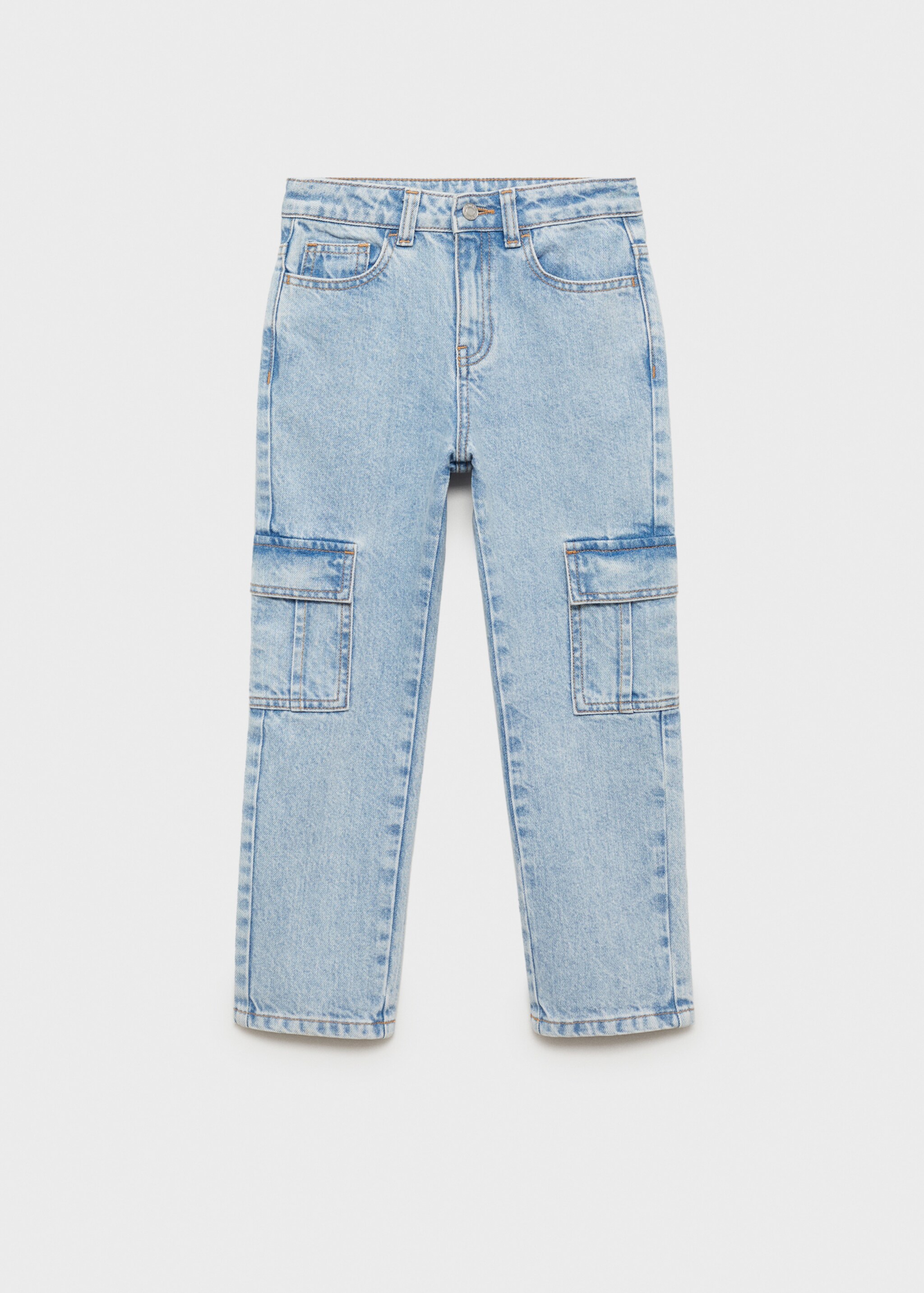 Jeans cargo com bolsos - Artigo sem modelo