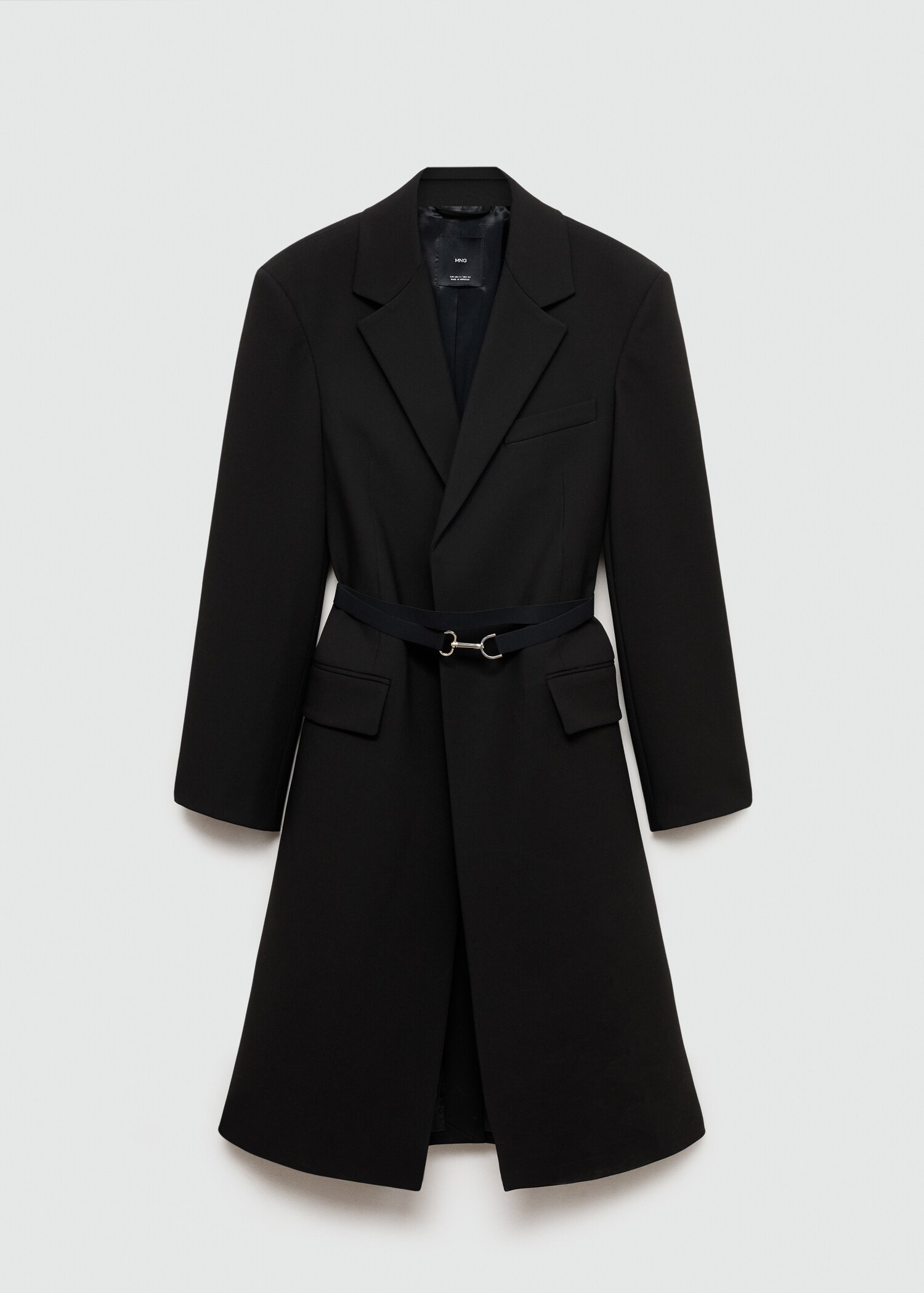 Structured double fabric coat with belt - Article without model