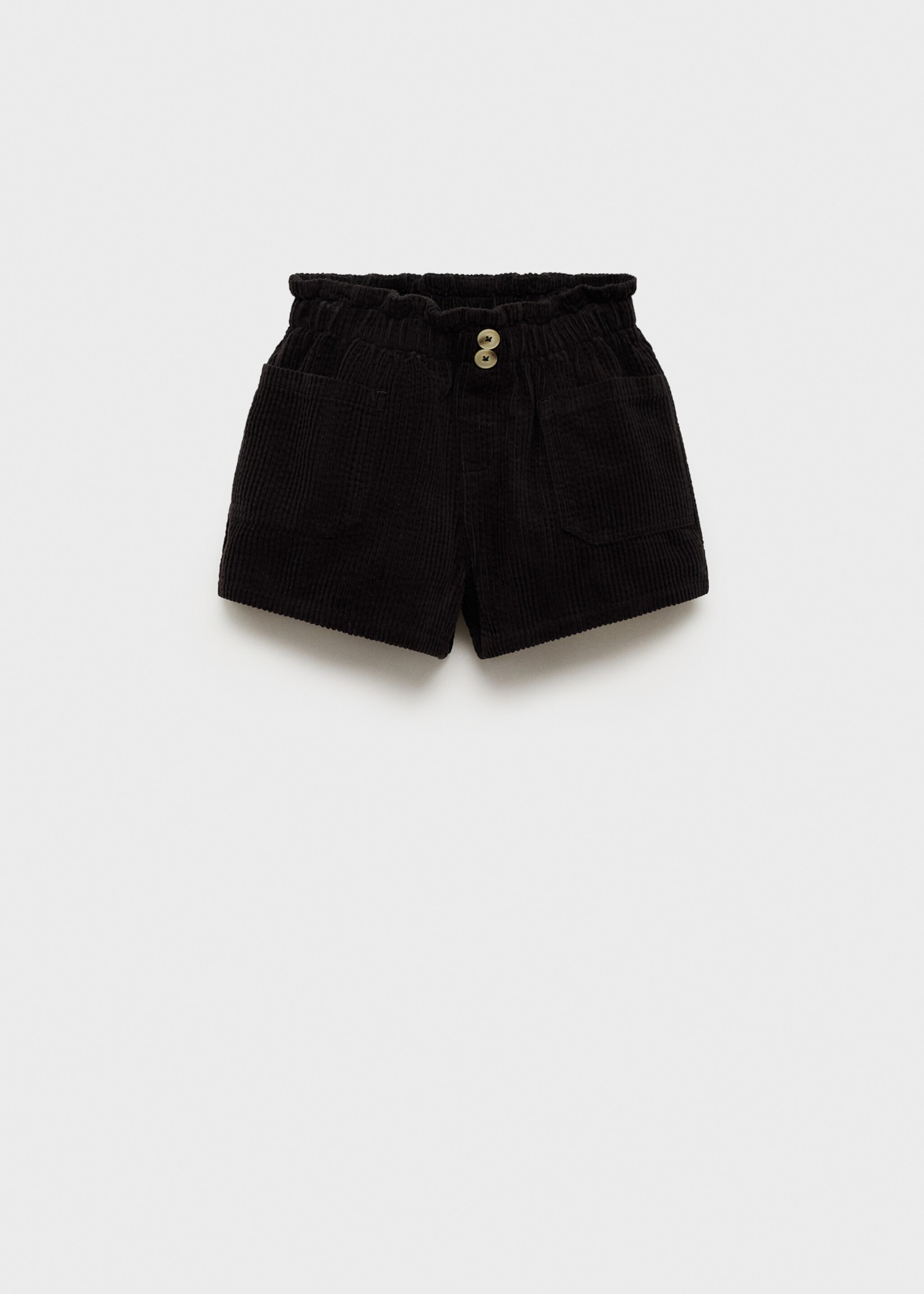 Corduroy paper bag shorts - Article without model, Black. Ref: 77056724-00.
