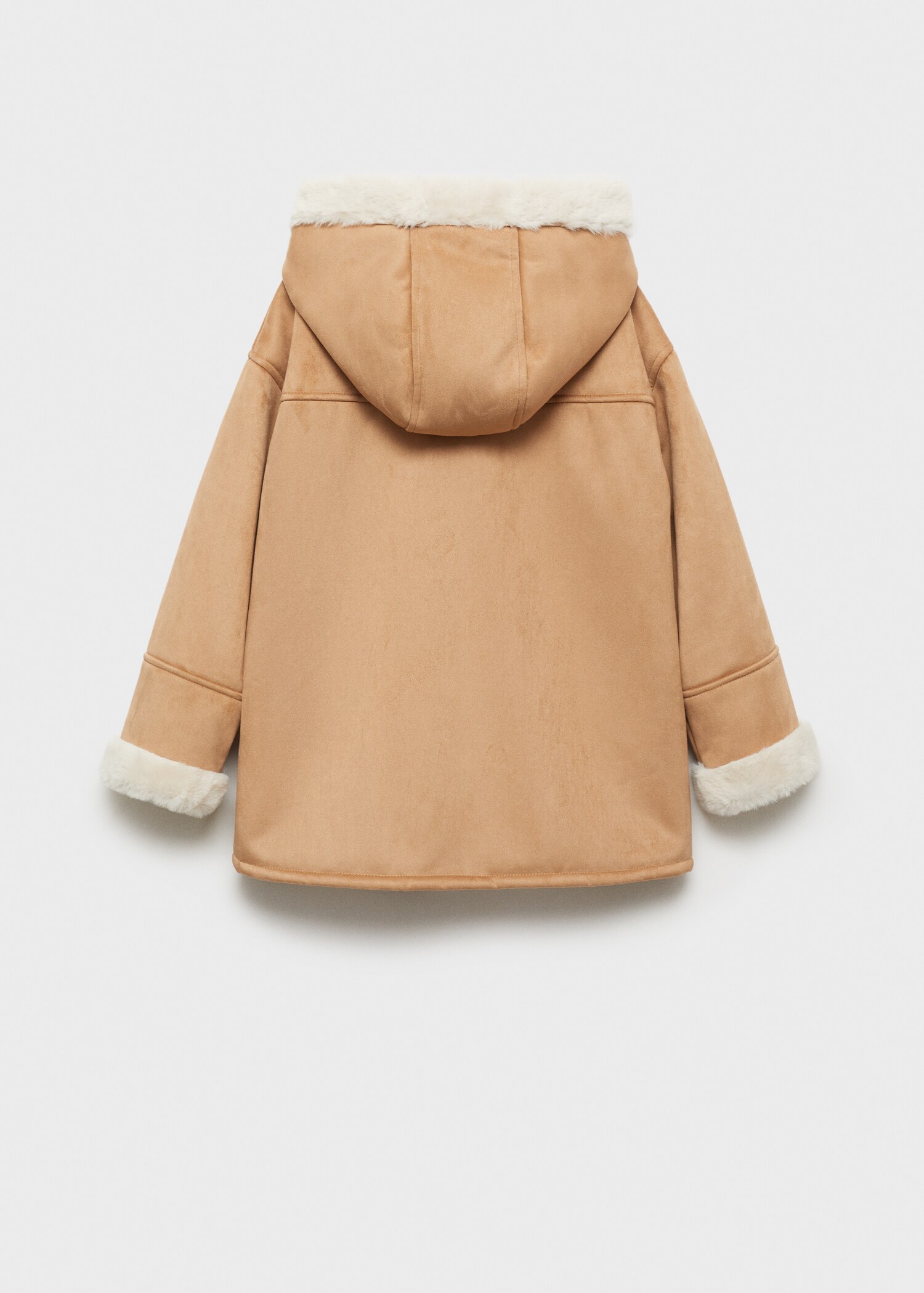 Fur and suede-effect coat - Reverse of the article