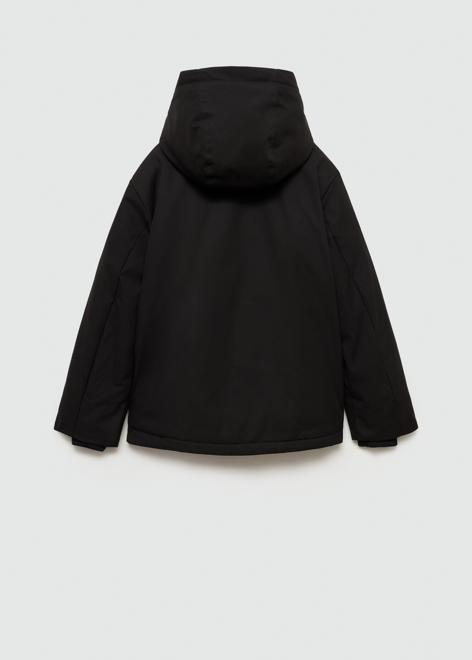 Water-repellent hood puffer coat - Reverse of the article