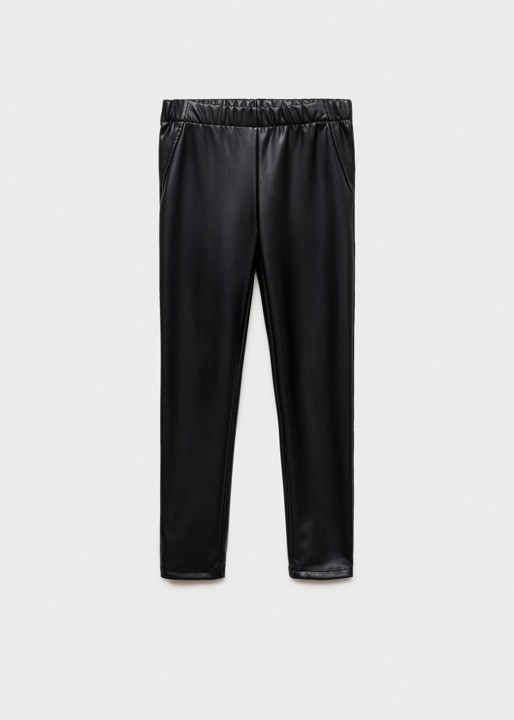 Leather-effect leggings - Article without model, Black. Ref: 77056733-00.