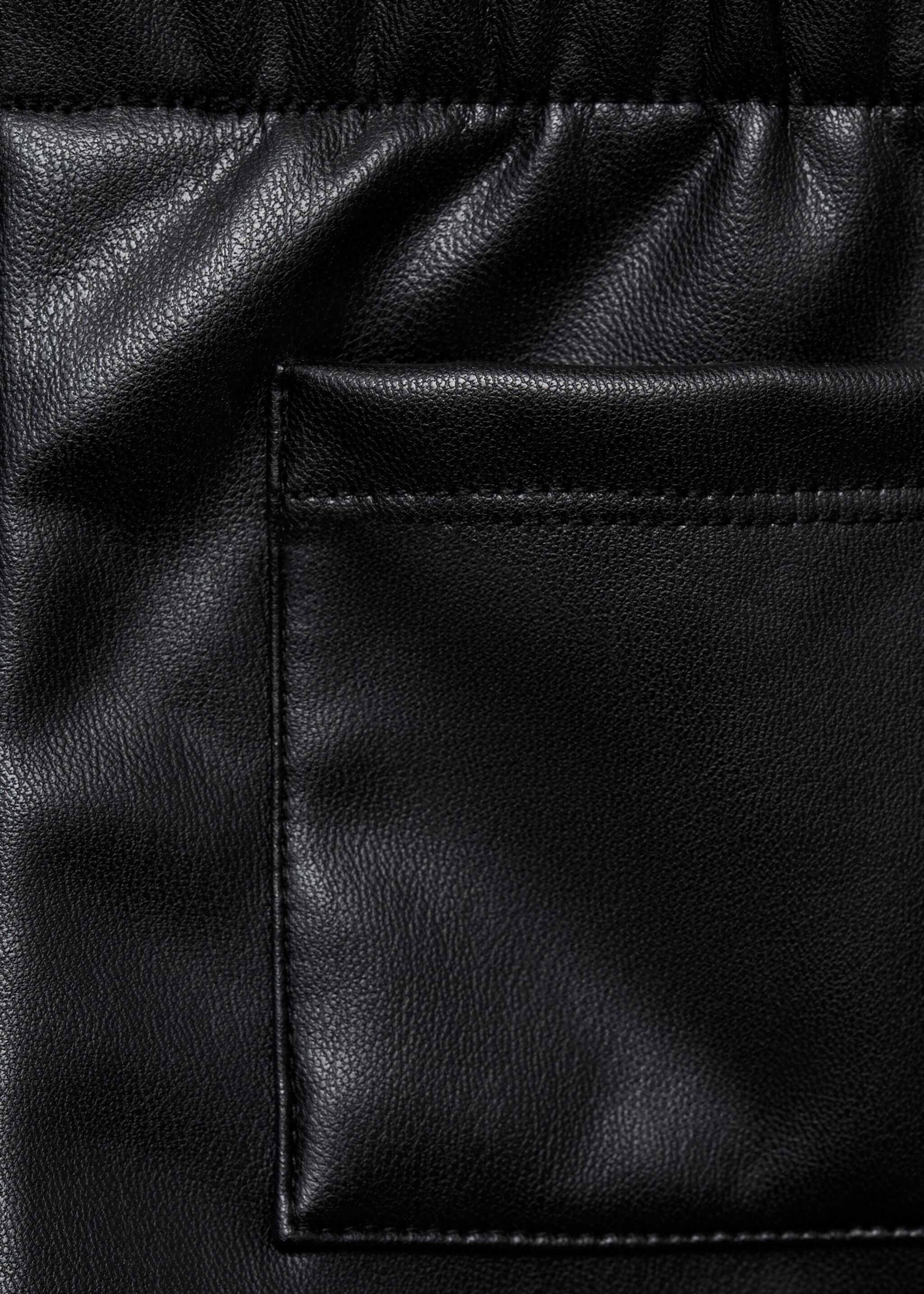 Leather-effect leggings - Details of the article 0, Black. Ref: 77056733-00.