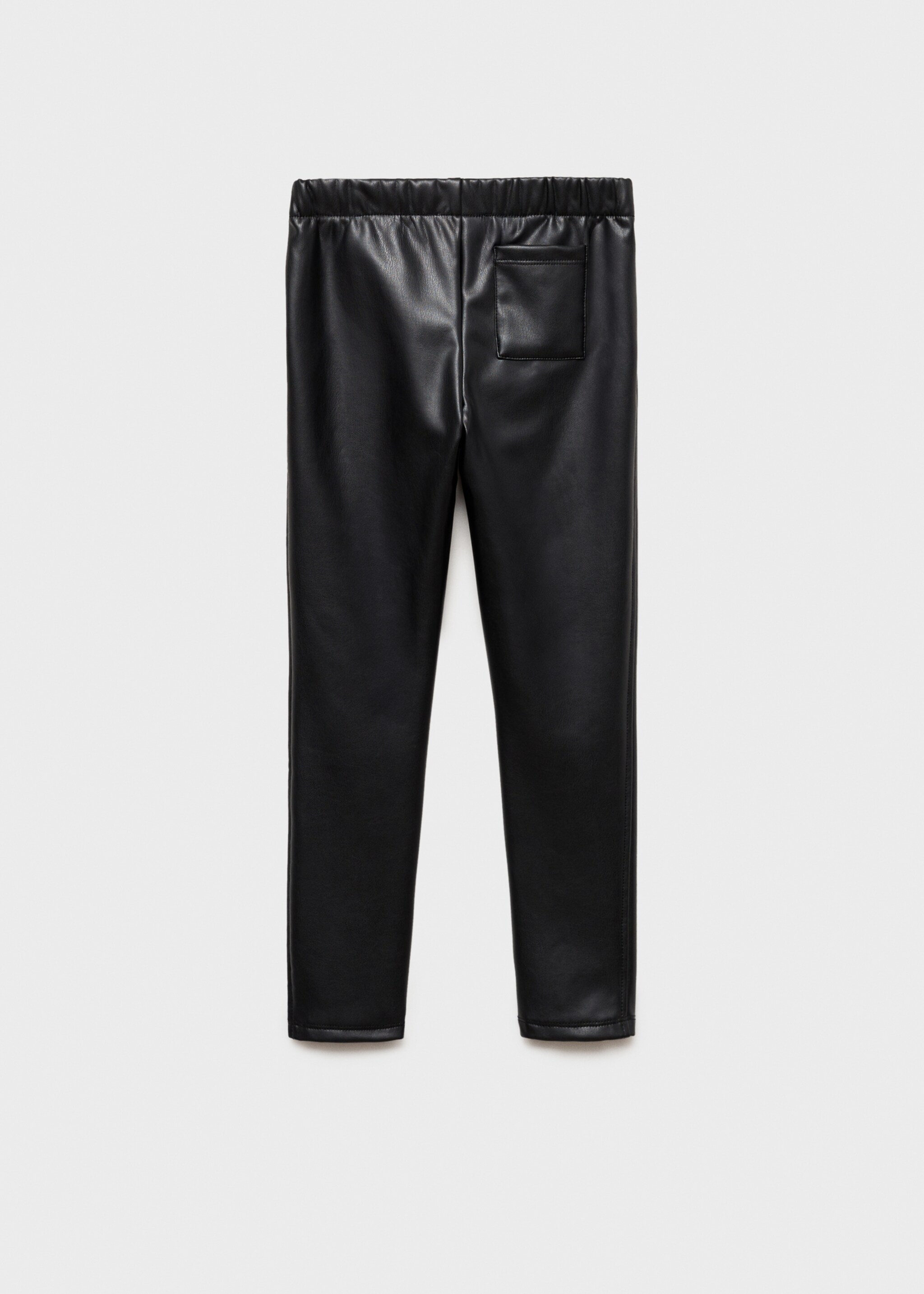 Leather-effect leggings - Reverse of the article, Black. Ref: 77056733-00.