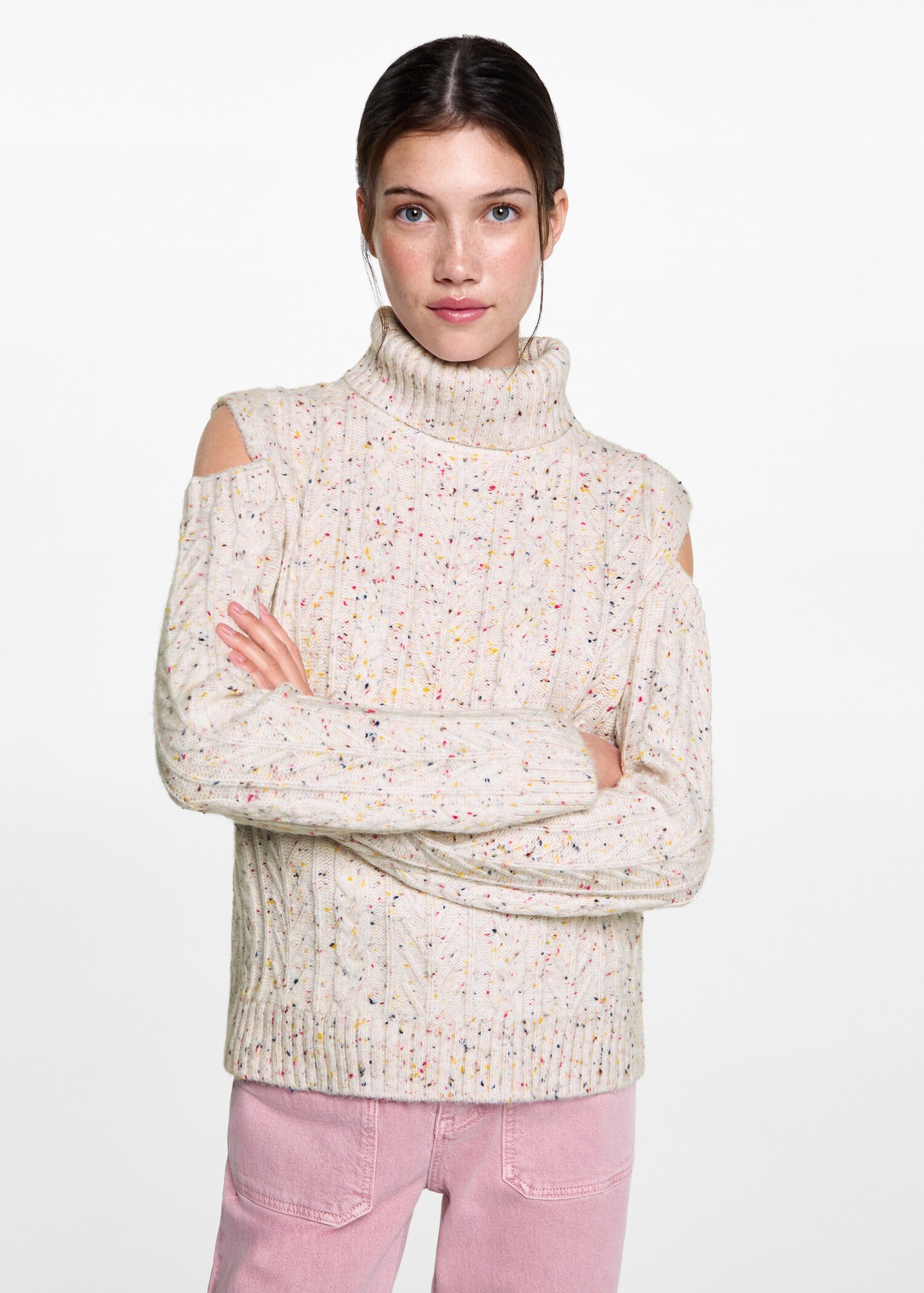 Pull-over maille ouvertures - Plan moyen