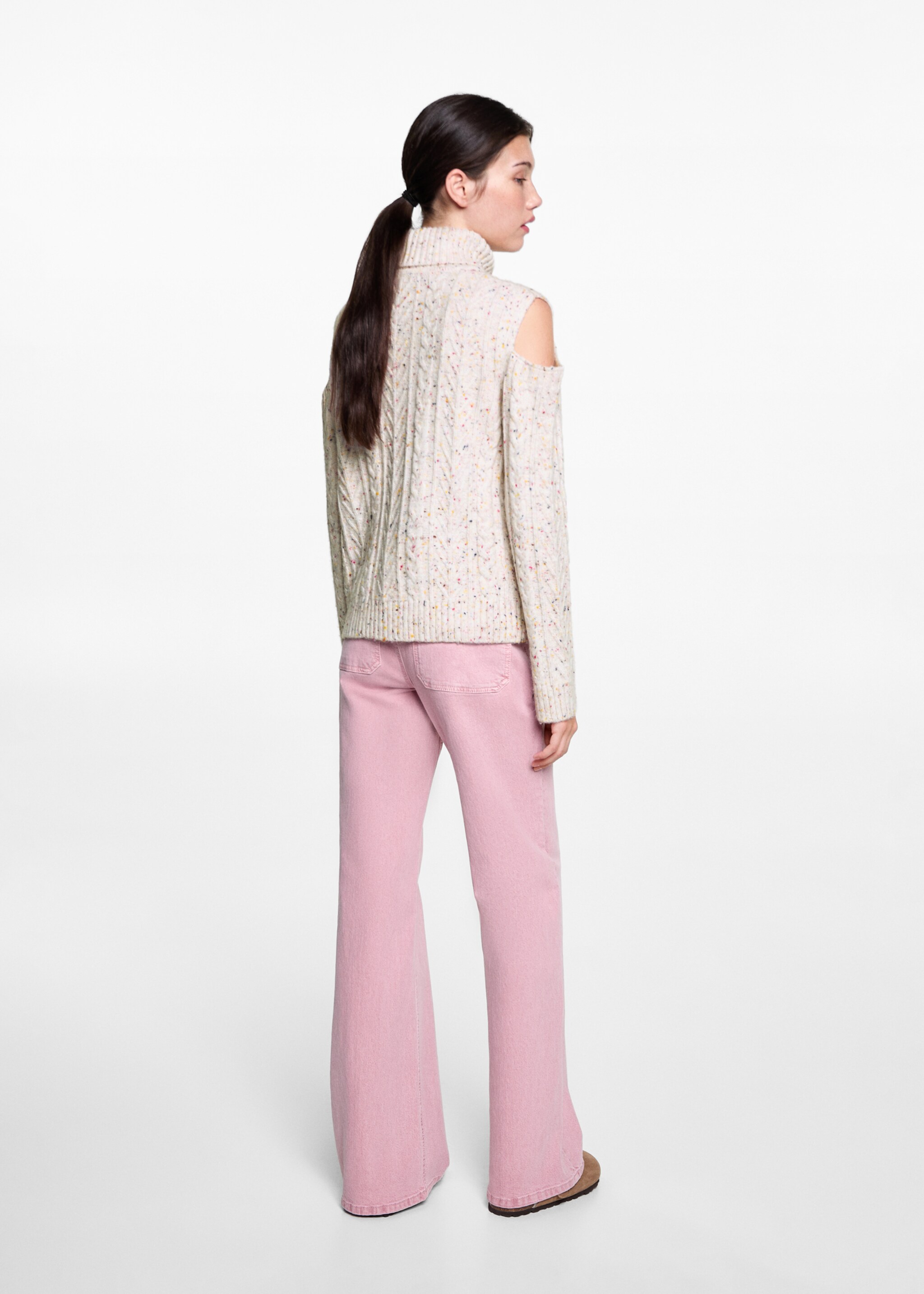 Pull-over maille ouvertures - Verso de l’article, Écru. Ref: 77056737-00.