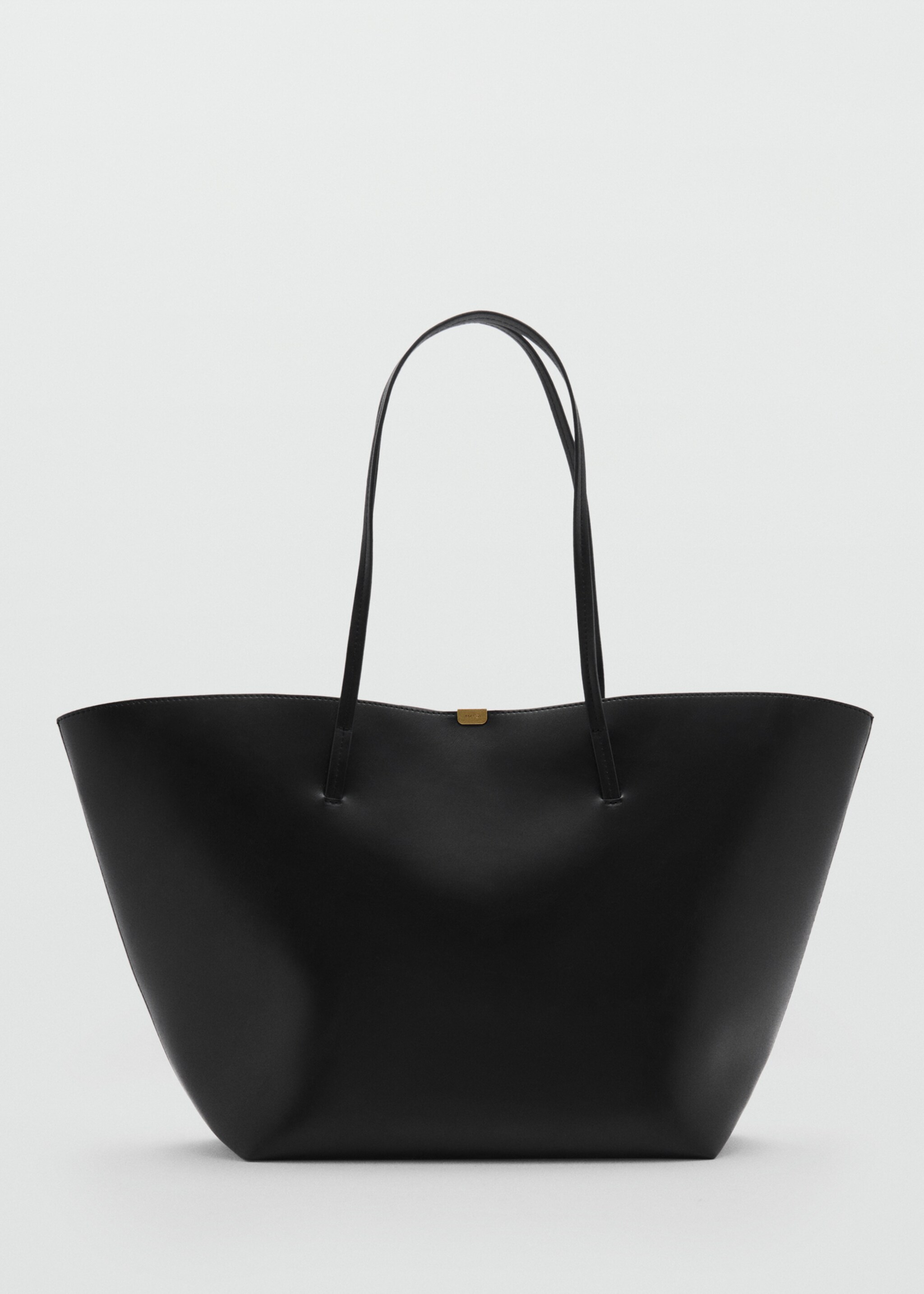 Shopper bag with metallic detail - Article without model, Black. Ref: 77056746-00.