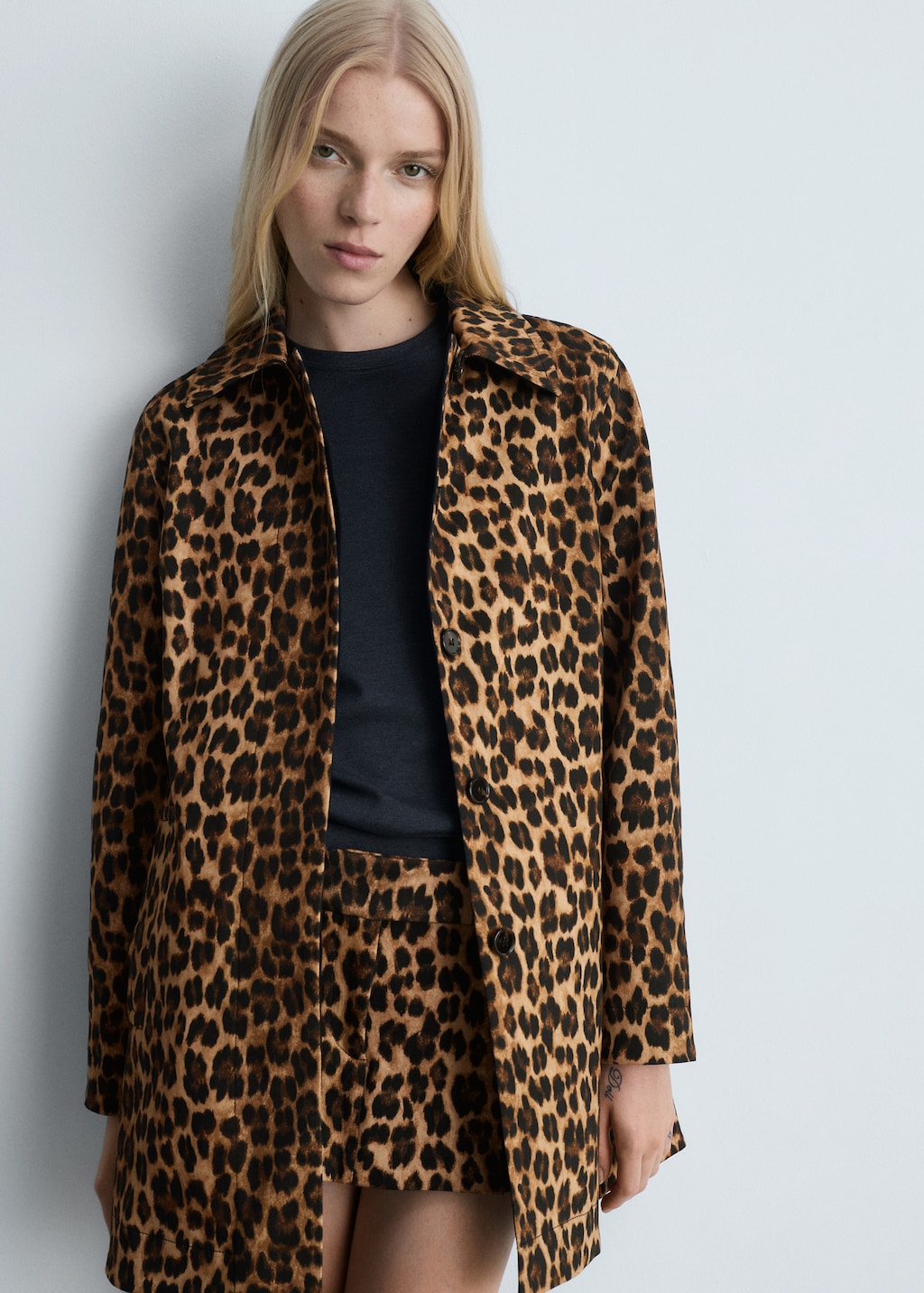 Cappotto Giacca Leopardata Uomo Pelliccia Cappotto Leopardato