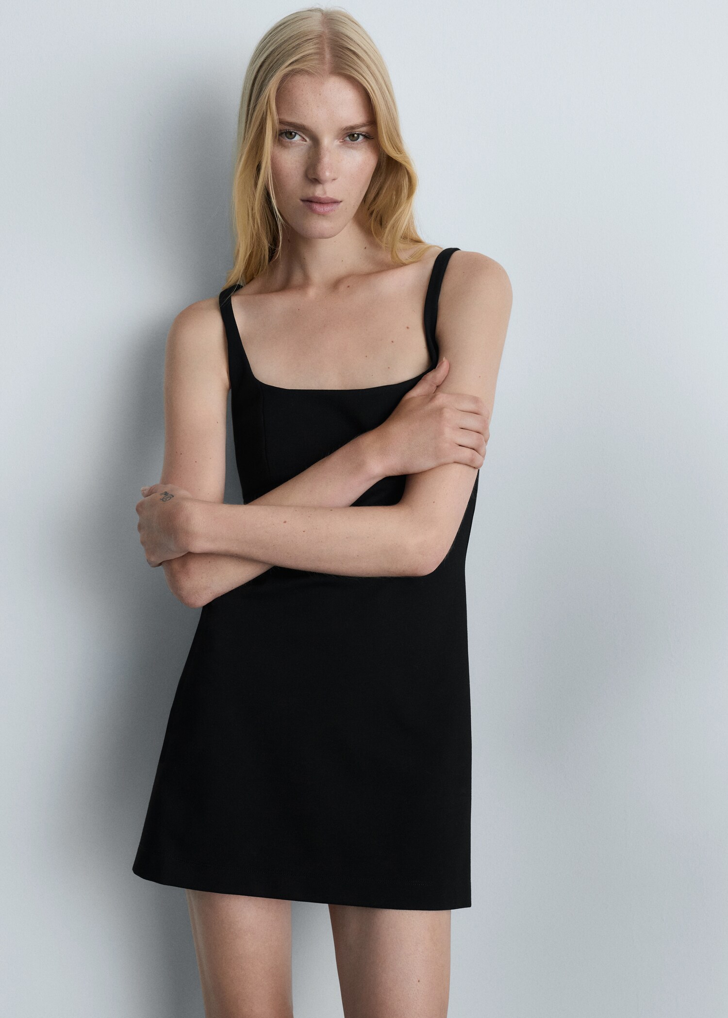 Doudoune Femme Mango Femme Black Friday Short Dress With Square Neckline Women MANGO OUTLET Czech Republic Doudoune Femme Mango Femme Black Friday Short Dress With Square Neckline Women MANGO OUTLET Czech Republic
