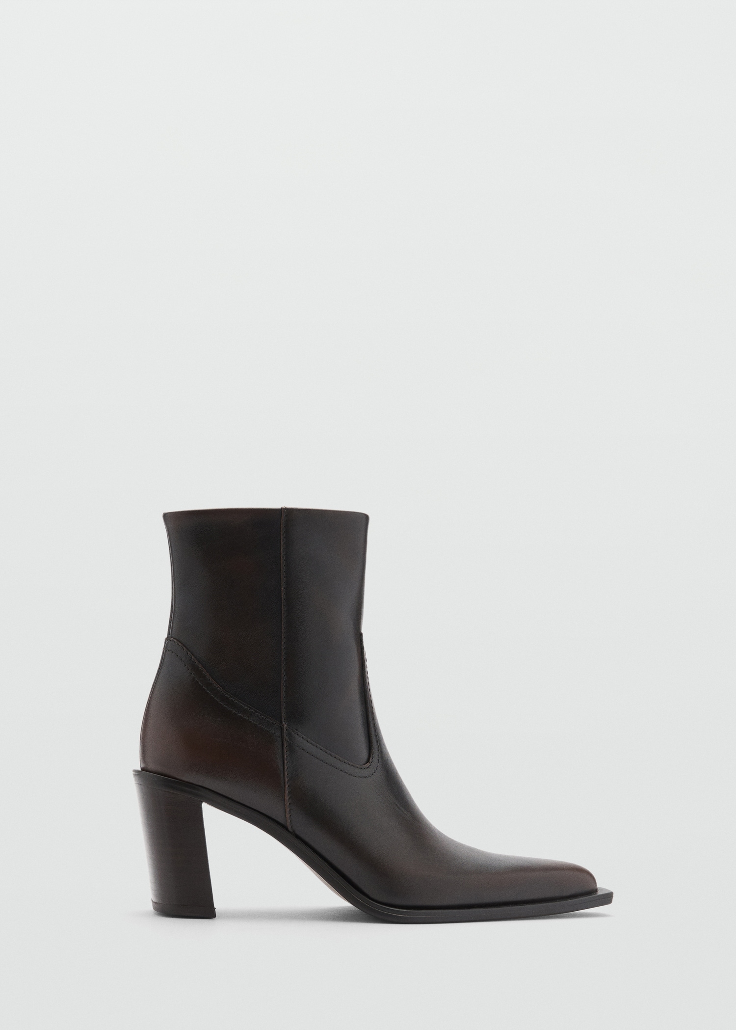 Leather ankle boots with block heel Women MANGO OUTLET Sweden