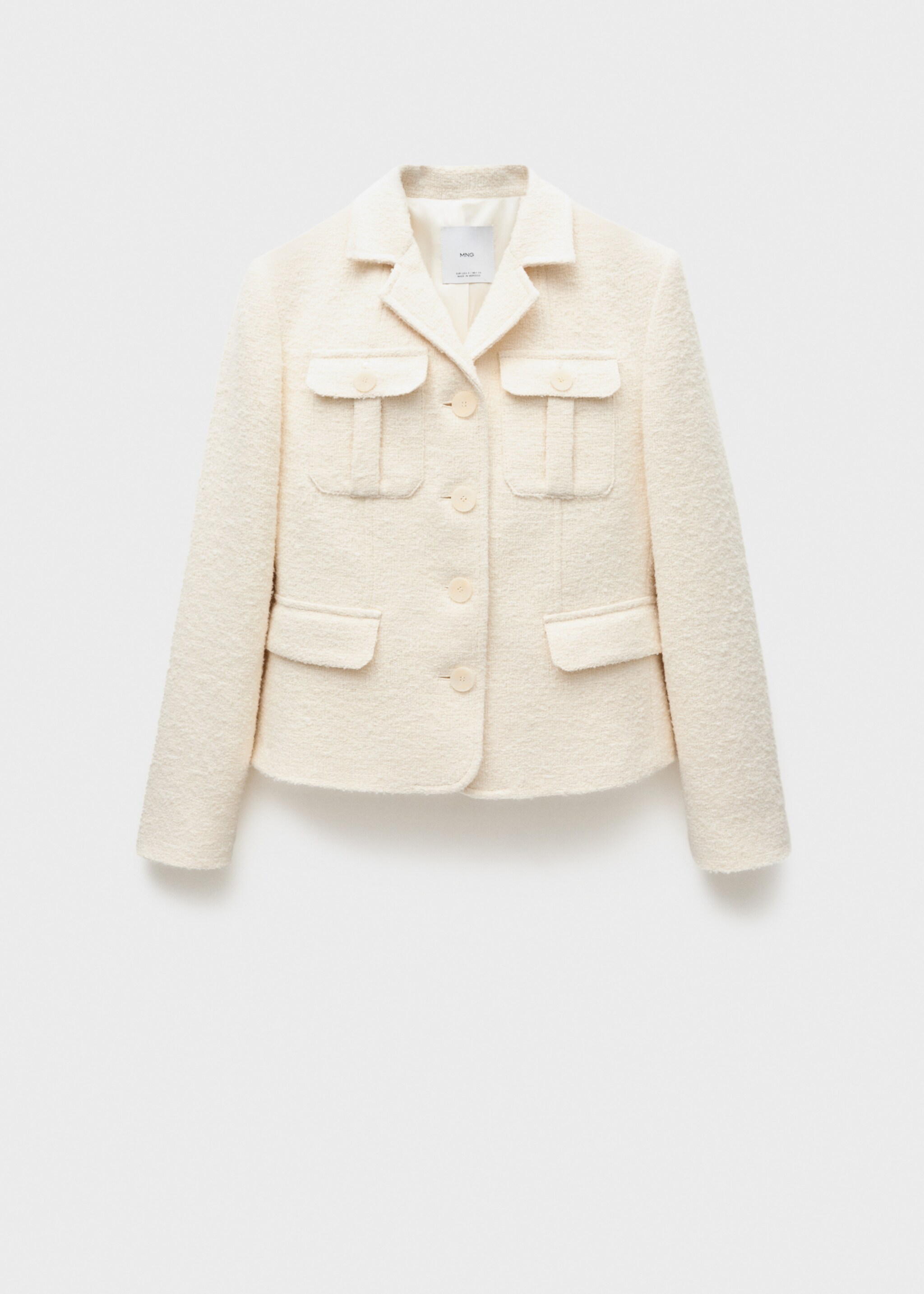 Tweedblazer mit Taschen - Artikel ohne Model, Ecru. Ref: 77056759-00.