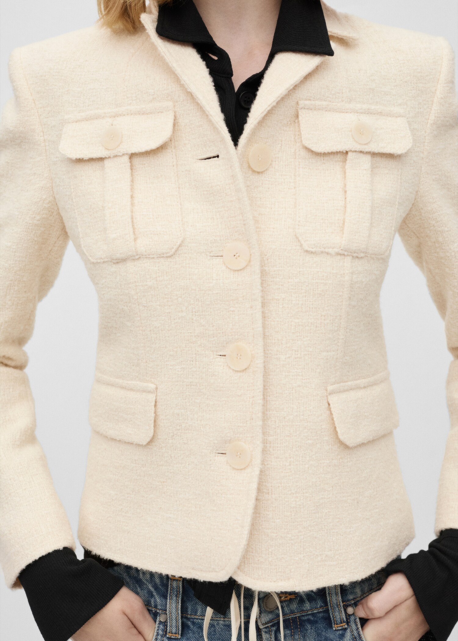 Tweed jacket with pockets - Details of the article 6