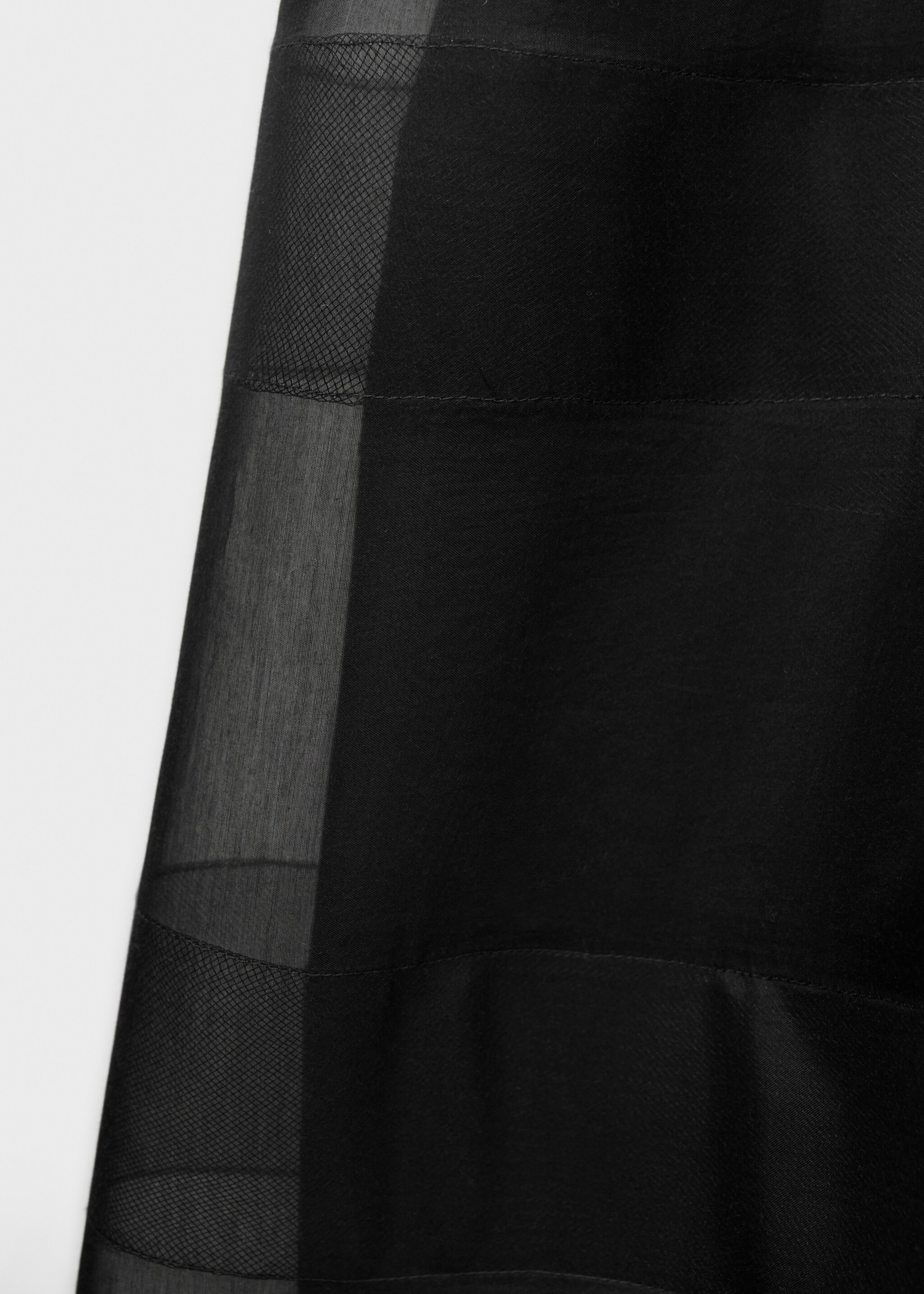 Corset dress with semi-transparent skirt - Details of the article 0, Black. Ref: 77056762-00.