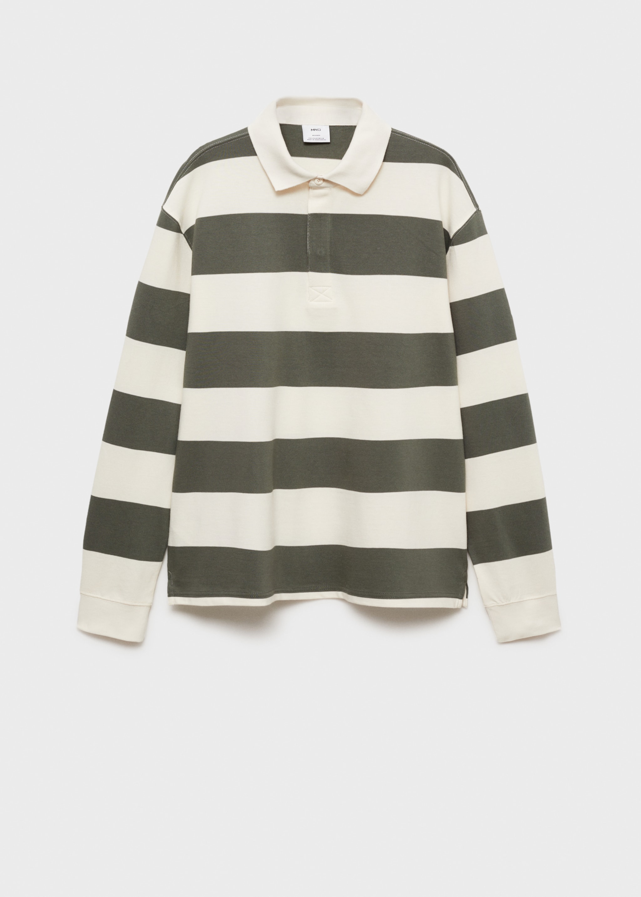 100% cotton striped regular-fit polo shirt - Article without model, Green. Ref: 77057112-00.