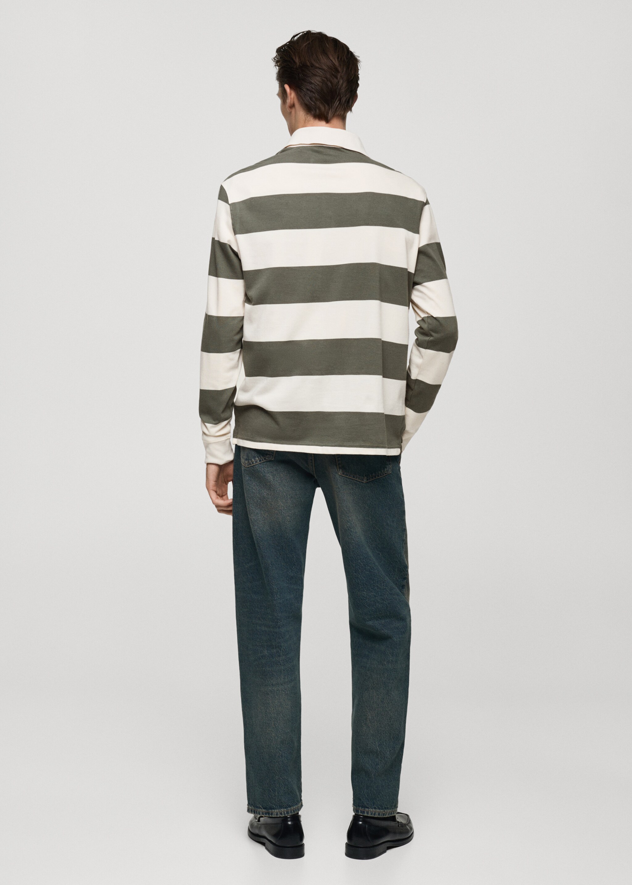100% cotton striped regular-fit polo shirt - Reverse of the article, Green. Ref: 77057112-00.