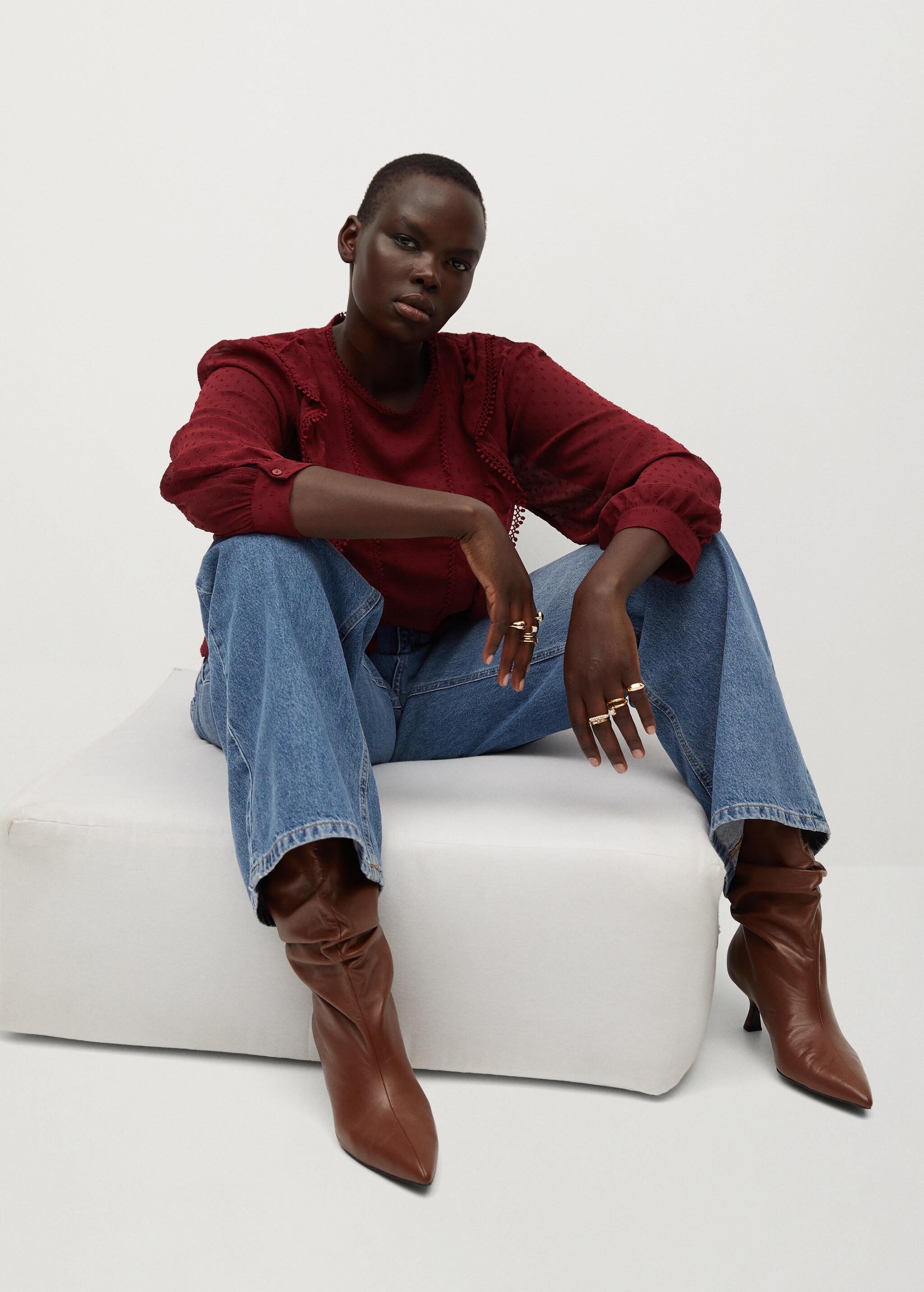 Ruffled plumeti blouse - Details of the article 2