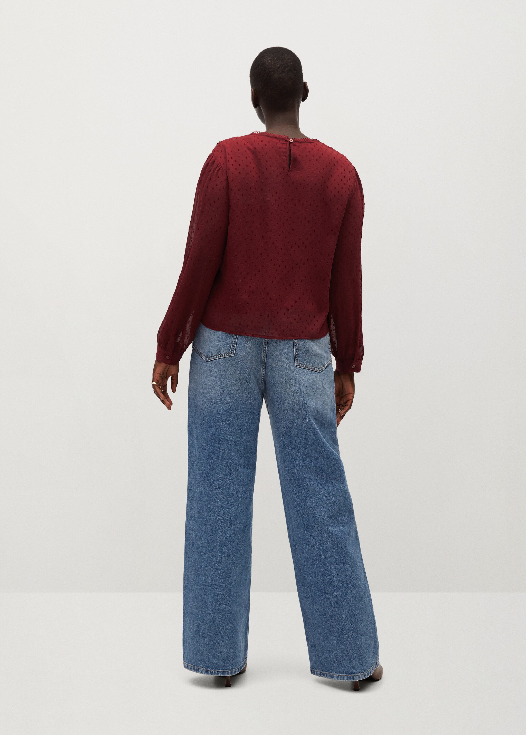 Ruffled plumeti blouse - Reverse of the article
