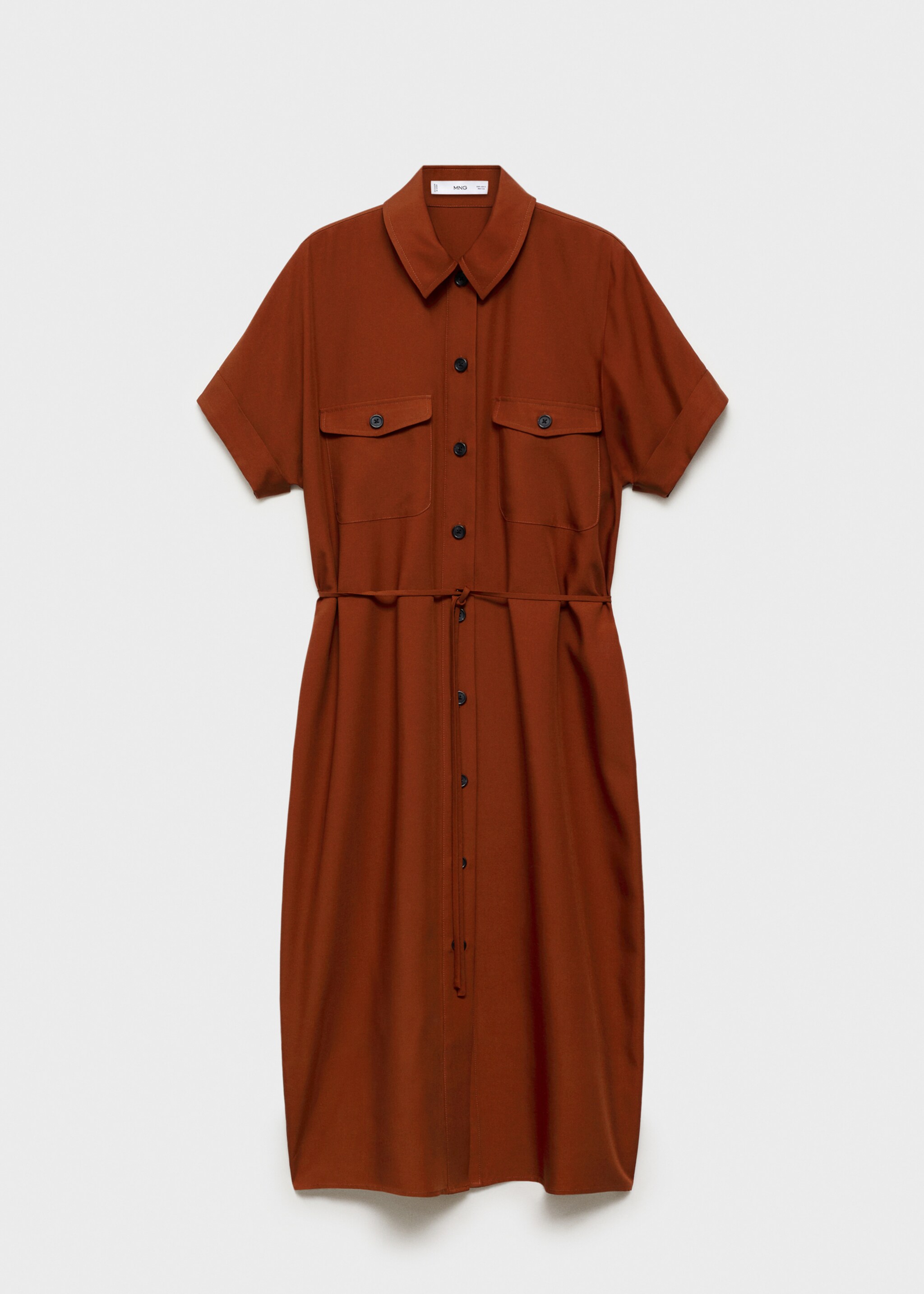 Hemdblusenkleid aus Lyocell mit Schleife - Artikel ohne Model