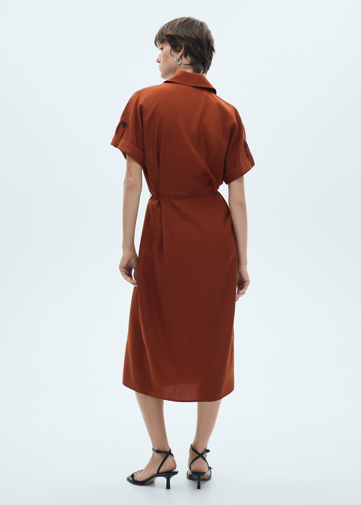 Lyocell shirt dress with bow - Reverse of the article