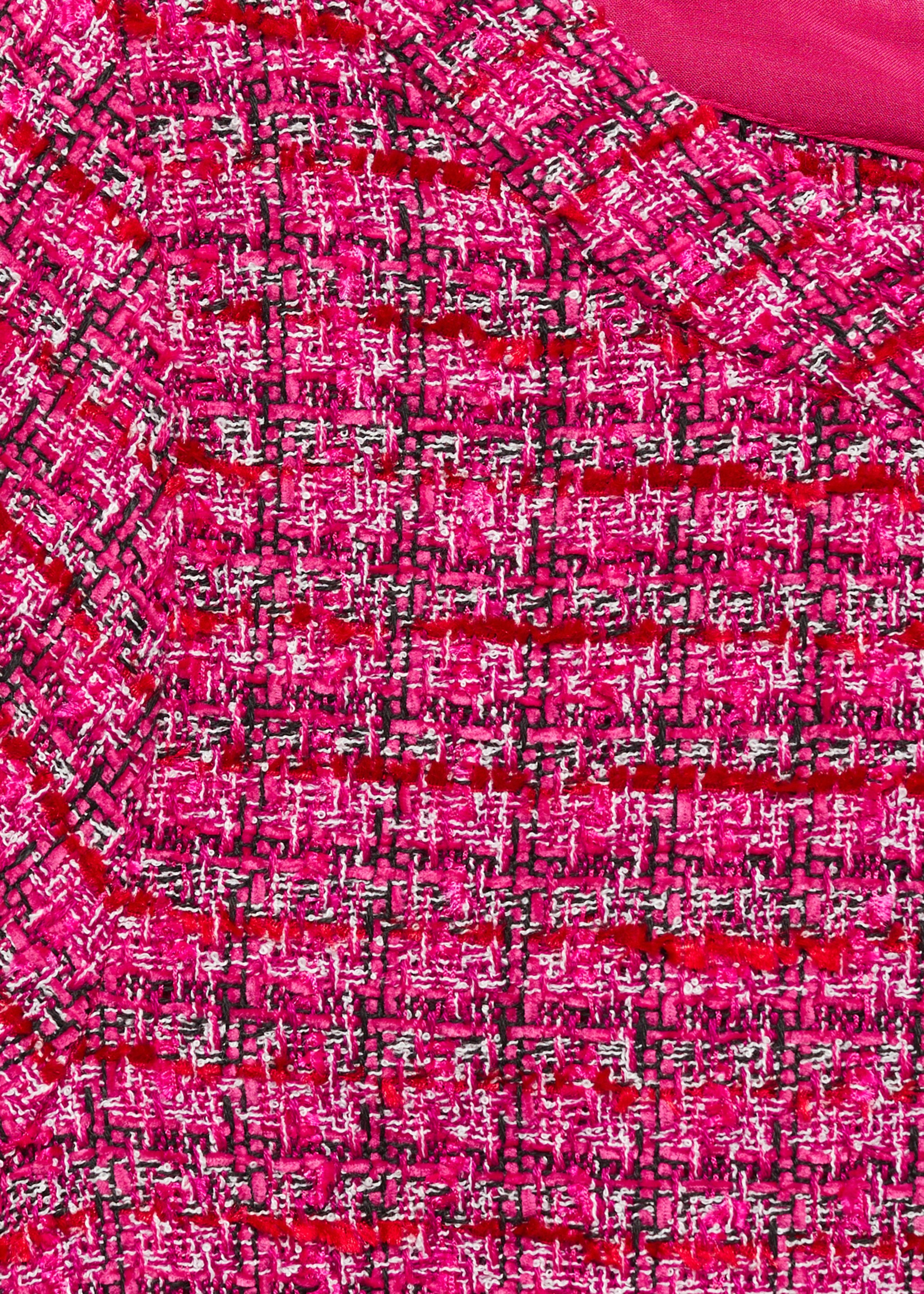 Robe évasée tweed - Détail de l'article 8, Fuchsia. Ref: 77057648-00.