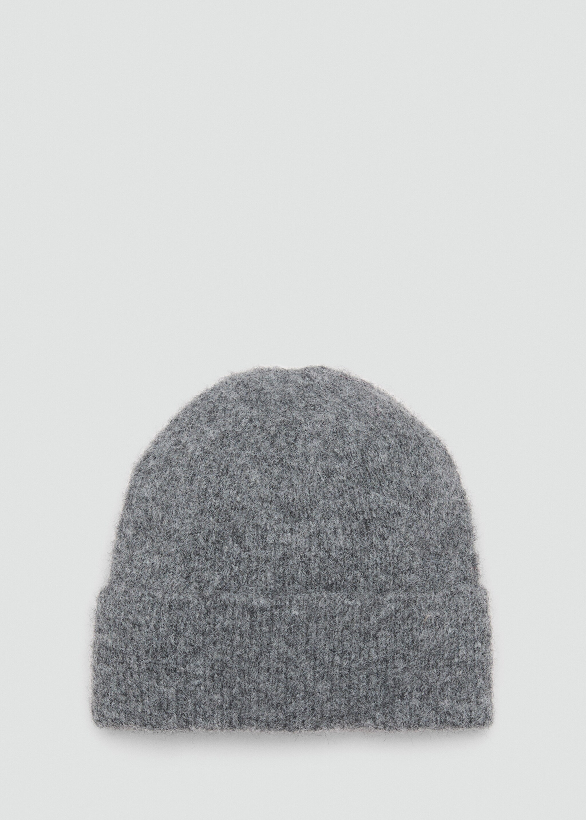 Knit beanie - Article without model, Dark Heather Grey. Ref: 77057649-00.
