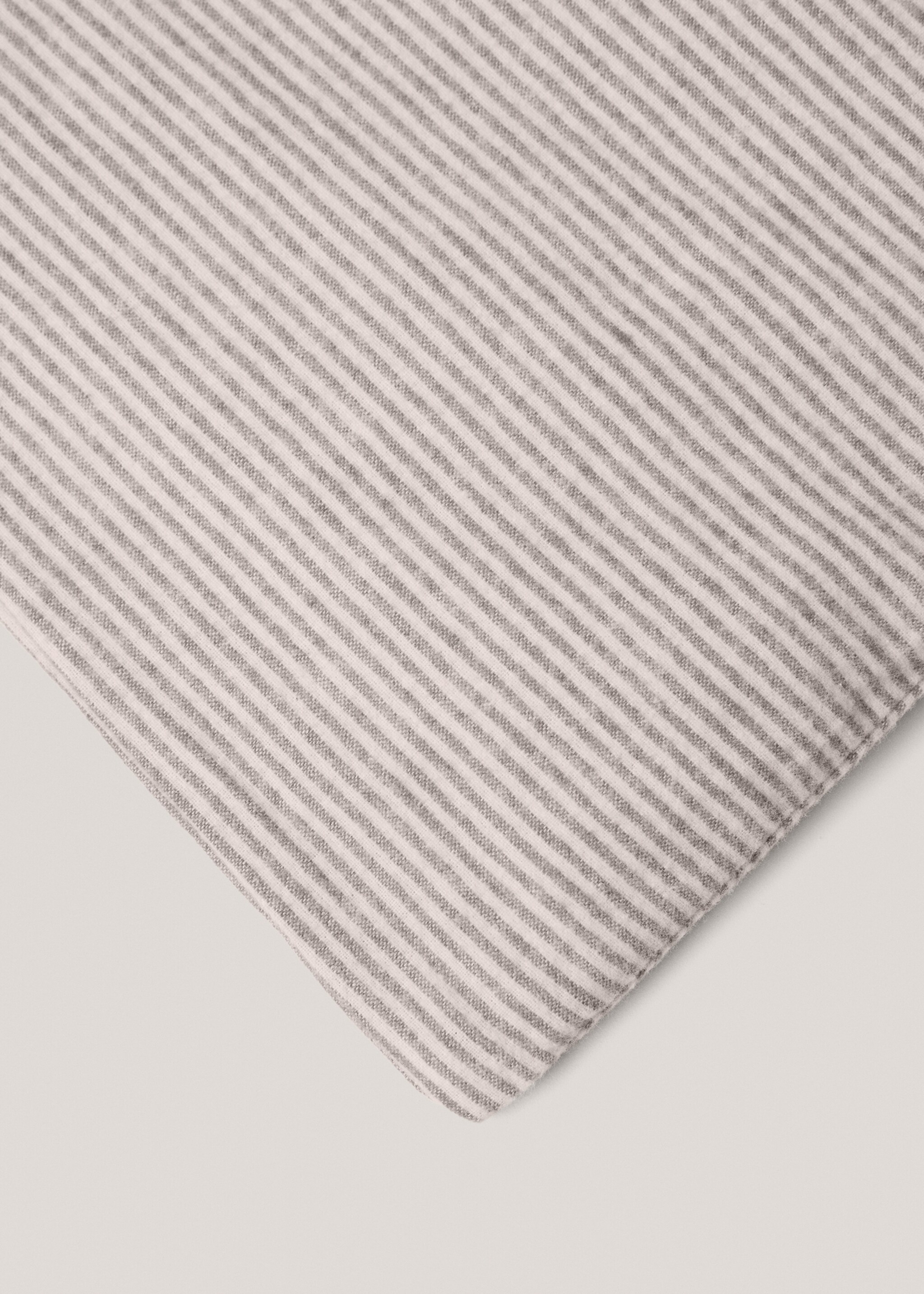 Duvet cover cotton flannel stripes bed 90cm - Details of the article 2, Beige. Ref: 77057656-00.