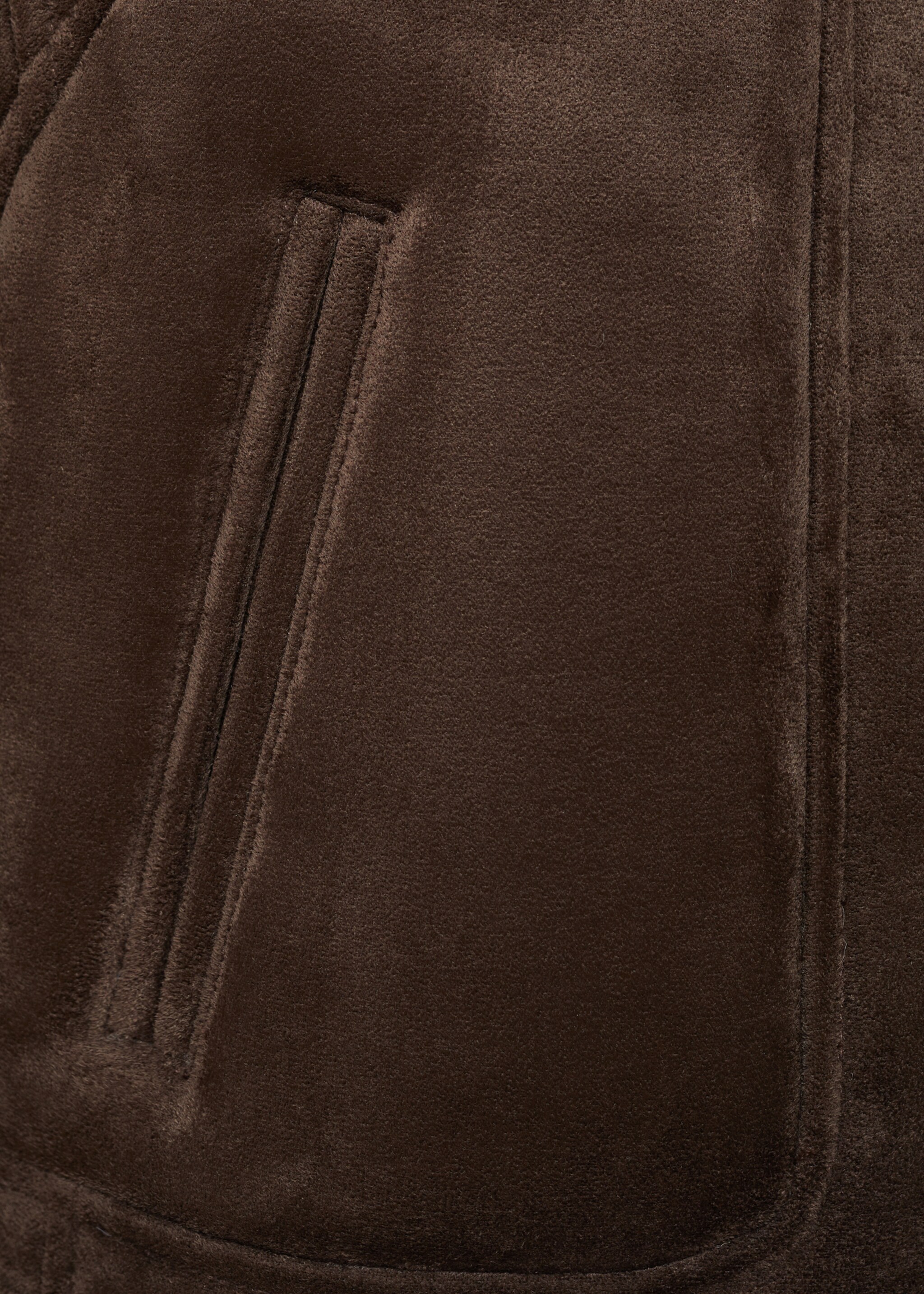 Suede-effect jacket with fleece collar - Details of the article 0, Grey. Ref: 77057661-00.