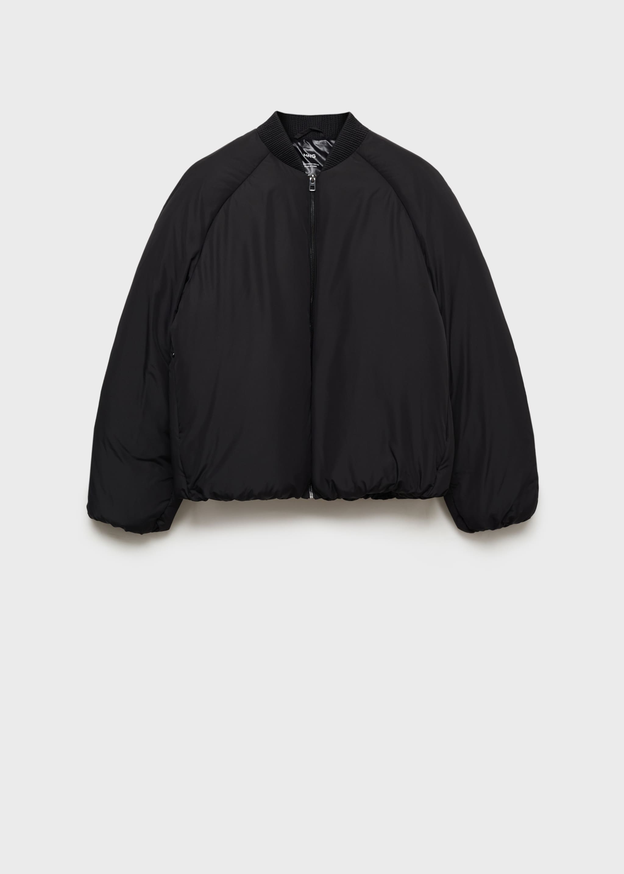 Bomber jacket with zip - Article without model, Black. Ref: 77057663-00.