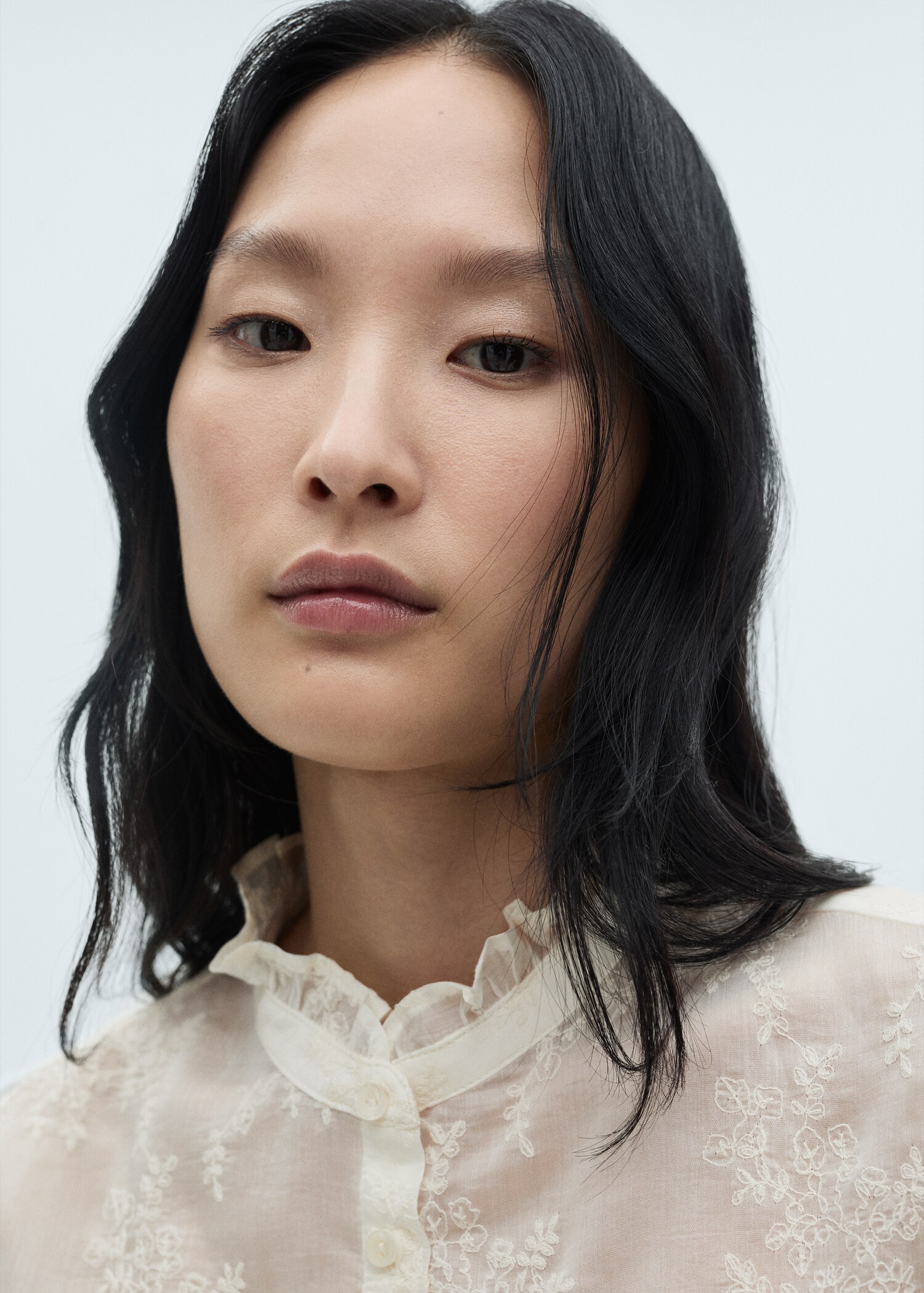 Embroidered lyocell shirt - Details of the article 1