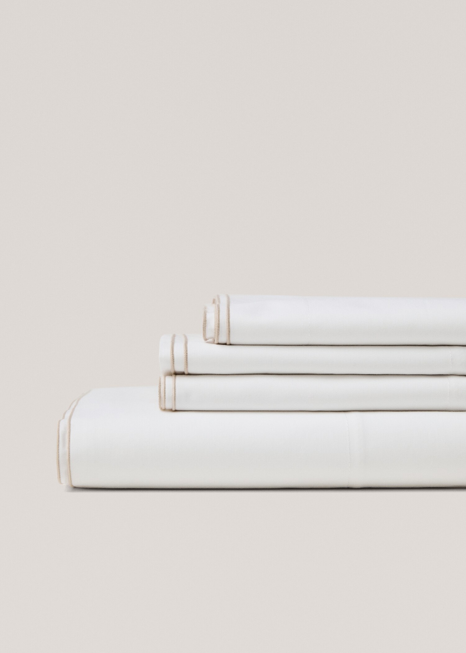 Double-embroidered flat sheet for single bed - Medium plane