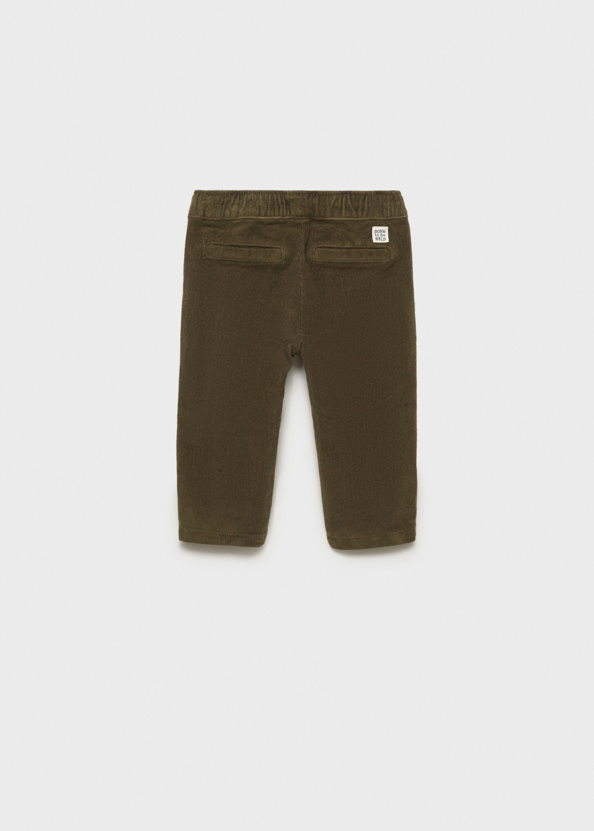 Lined corduroy trousers - Reverse of the article, Khaki. Ref: 77057675-00.