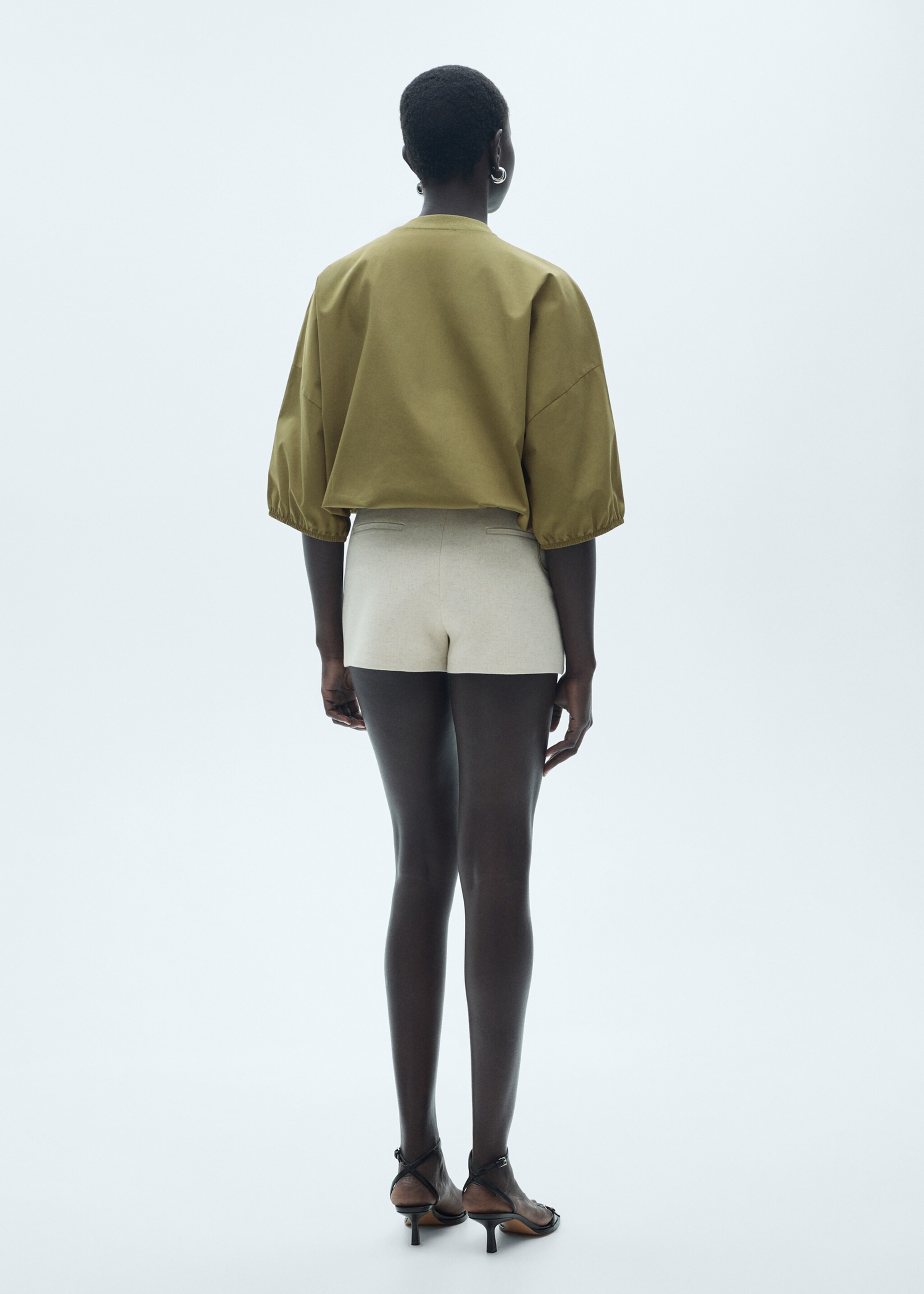 T-shirt coton poches - Verso de l’article, Kaki. Ref: 77057676-00.