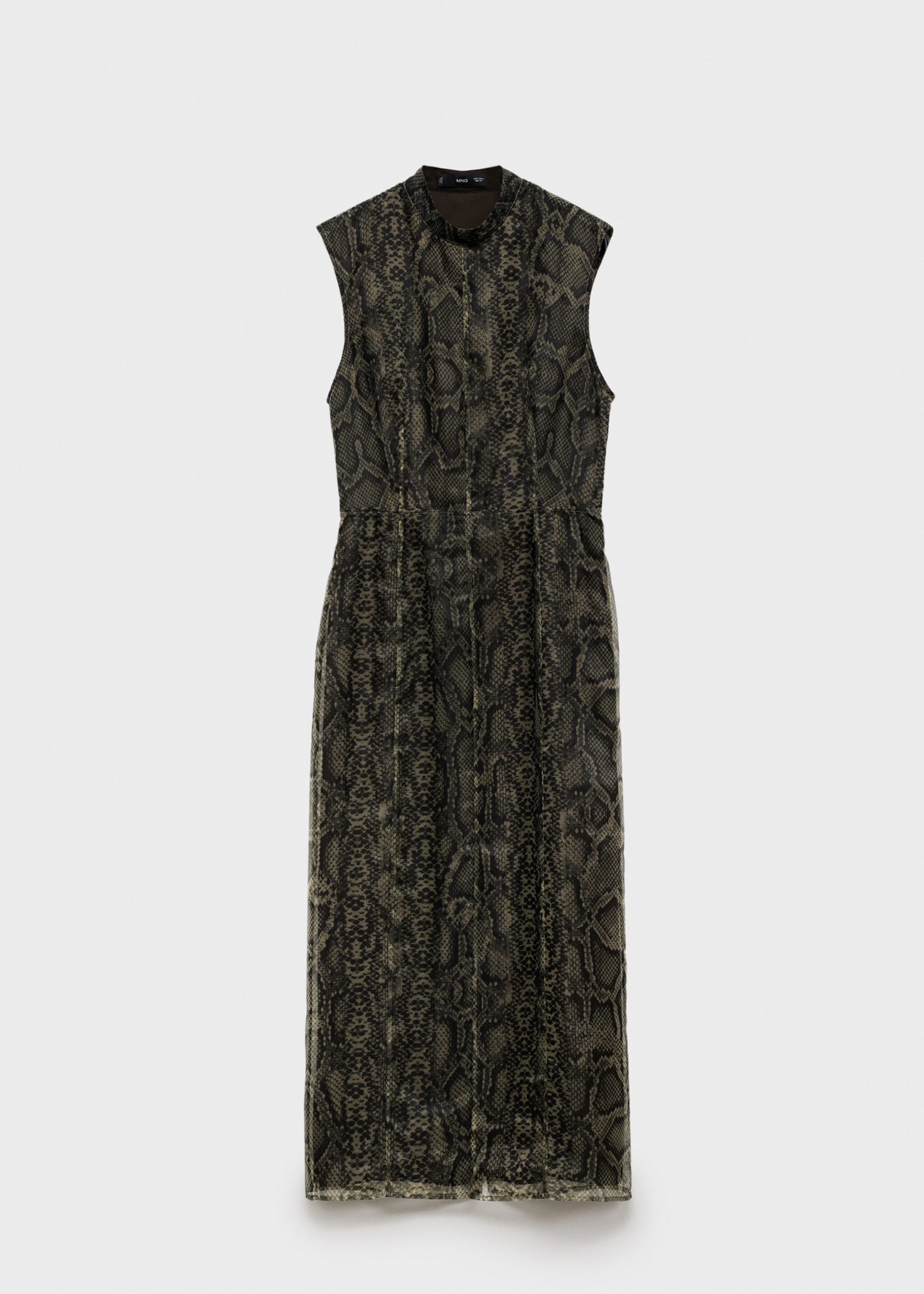 Open-back organza dress - Article without model, Ecru. Ref: 77057682-00.
